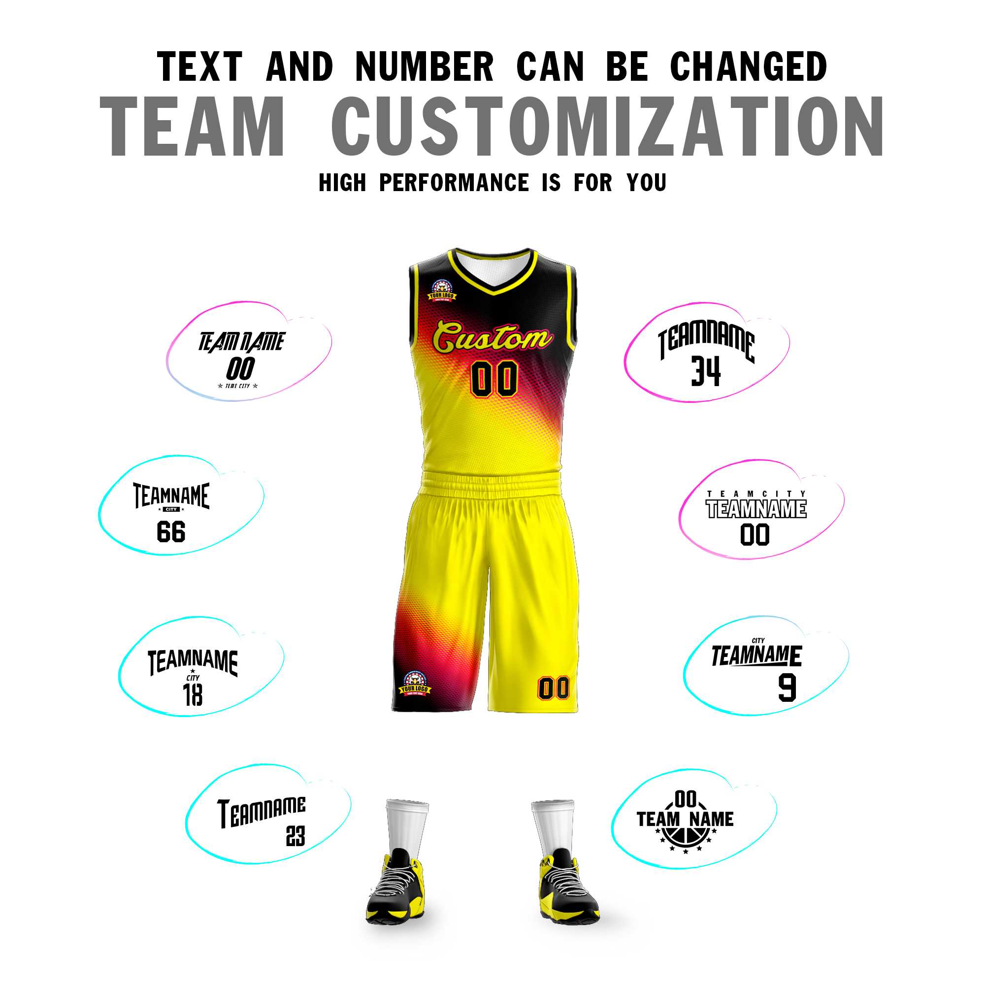 Custom Black Red-Gold Gradient Fashion Sports Uniform Basketball Jersey