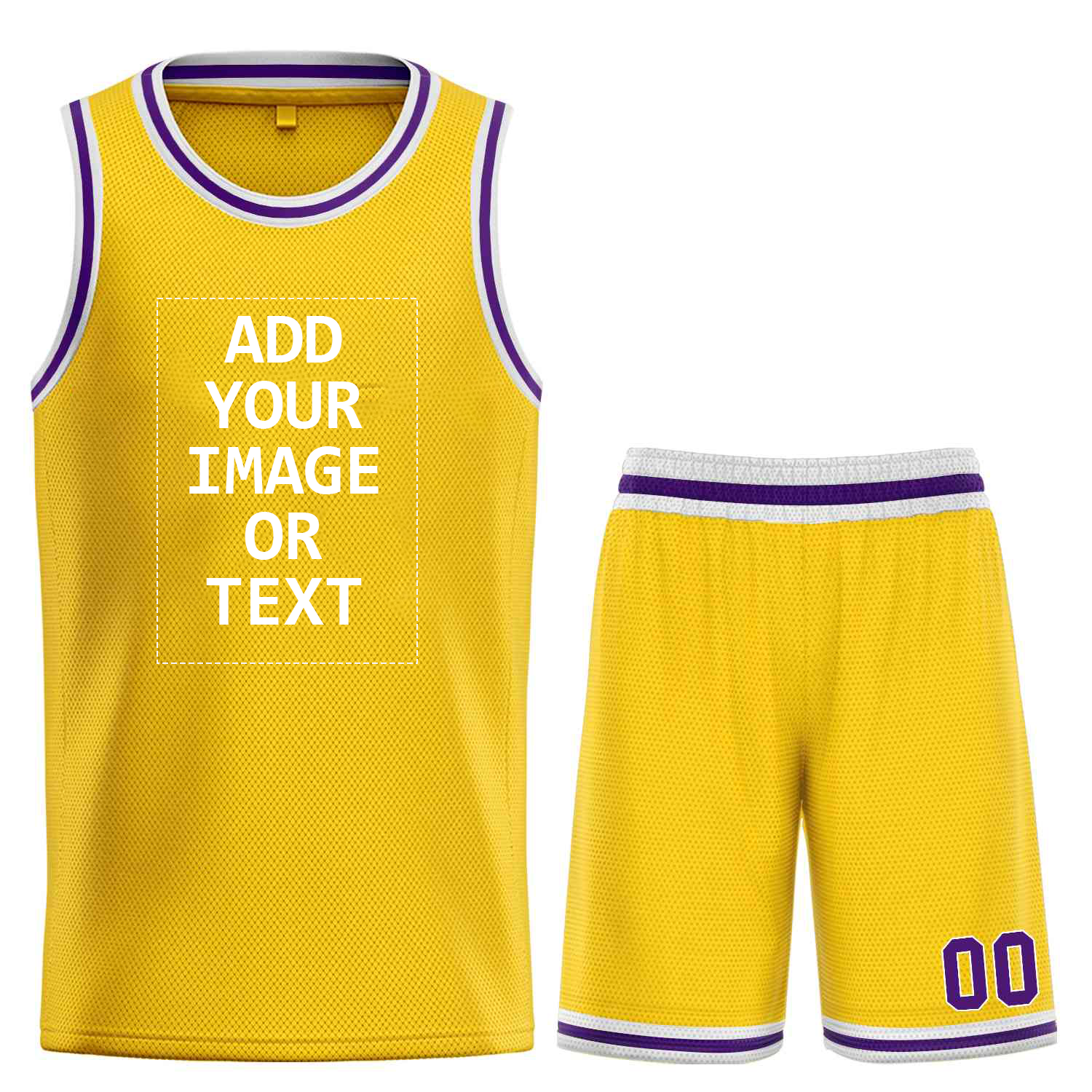Custom Logo/Text Yellow Purple Classic Sets Basketball Jersey