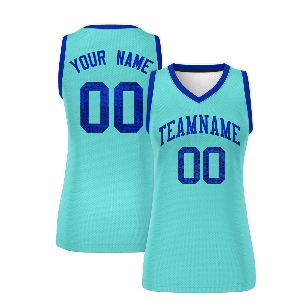 Custom Bright Green Royal Women Basketball Jersey Sequined Dress
