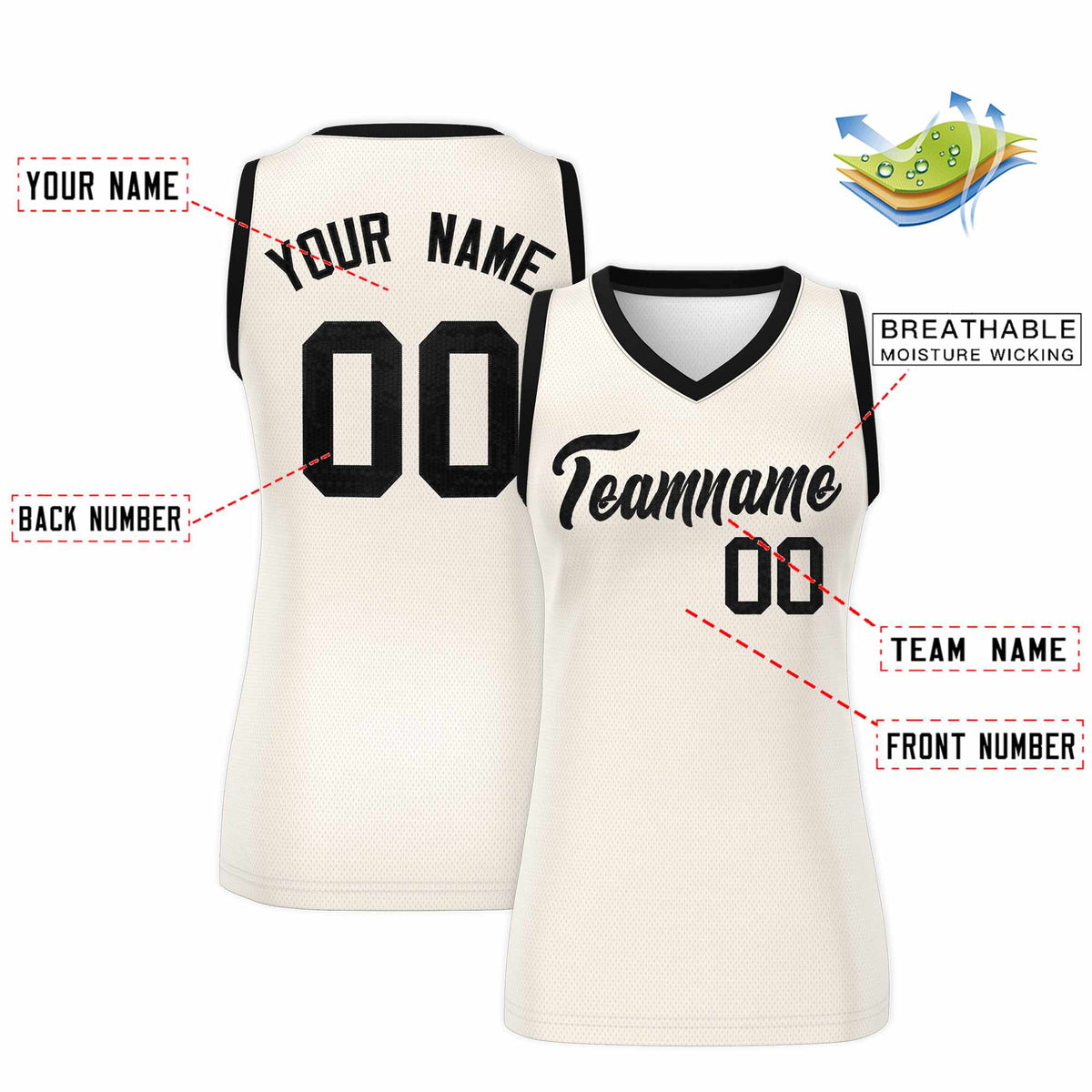 Custom Cream Black Women Basketball Jersey Sequined Dress