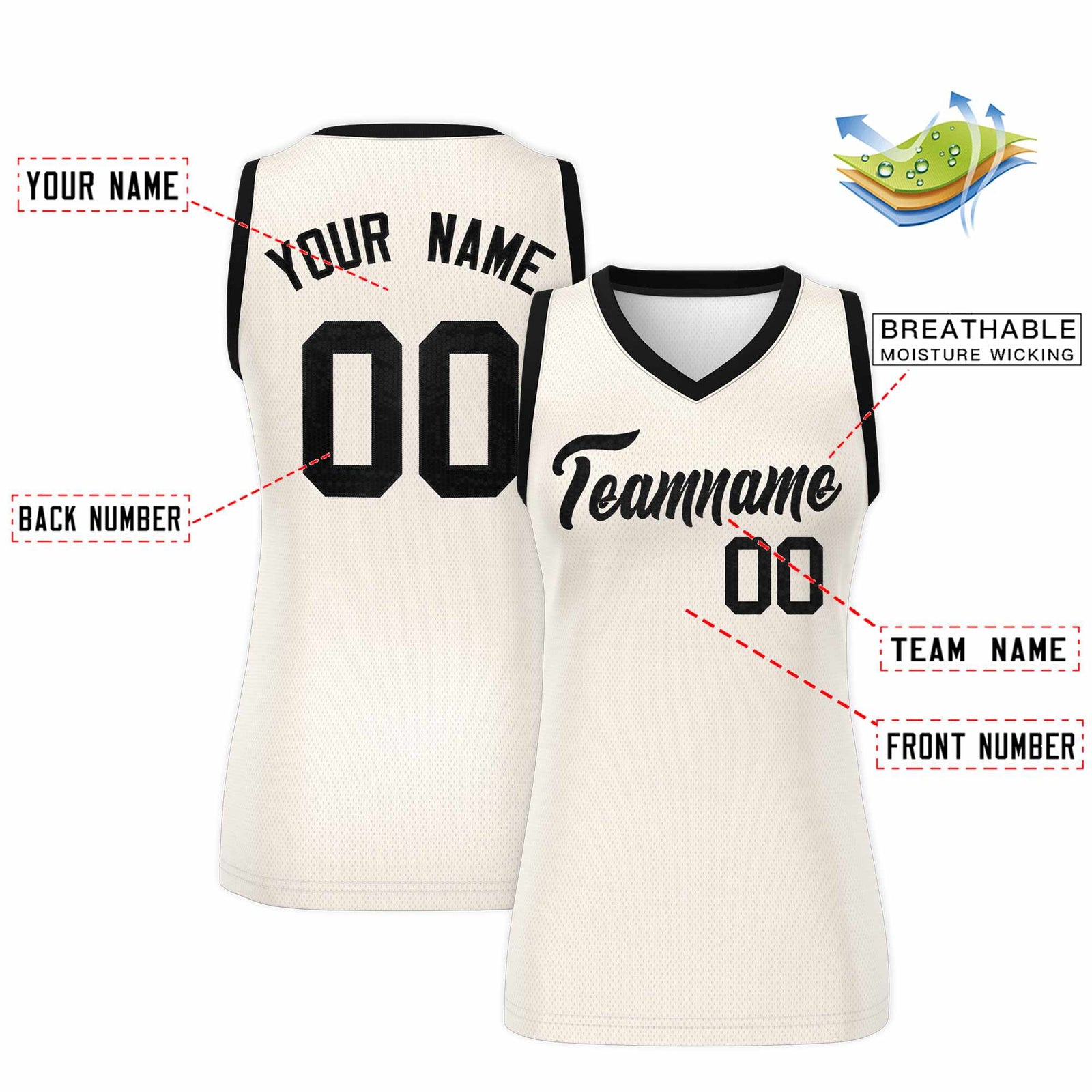 Custom Cream Black Women Basketball Jersey Sequined Dress