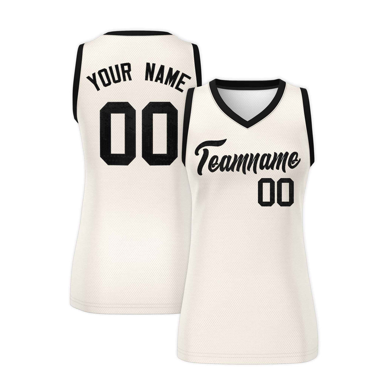 Custom Cream Black Women Basketball Jersey Sequined Dress
