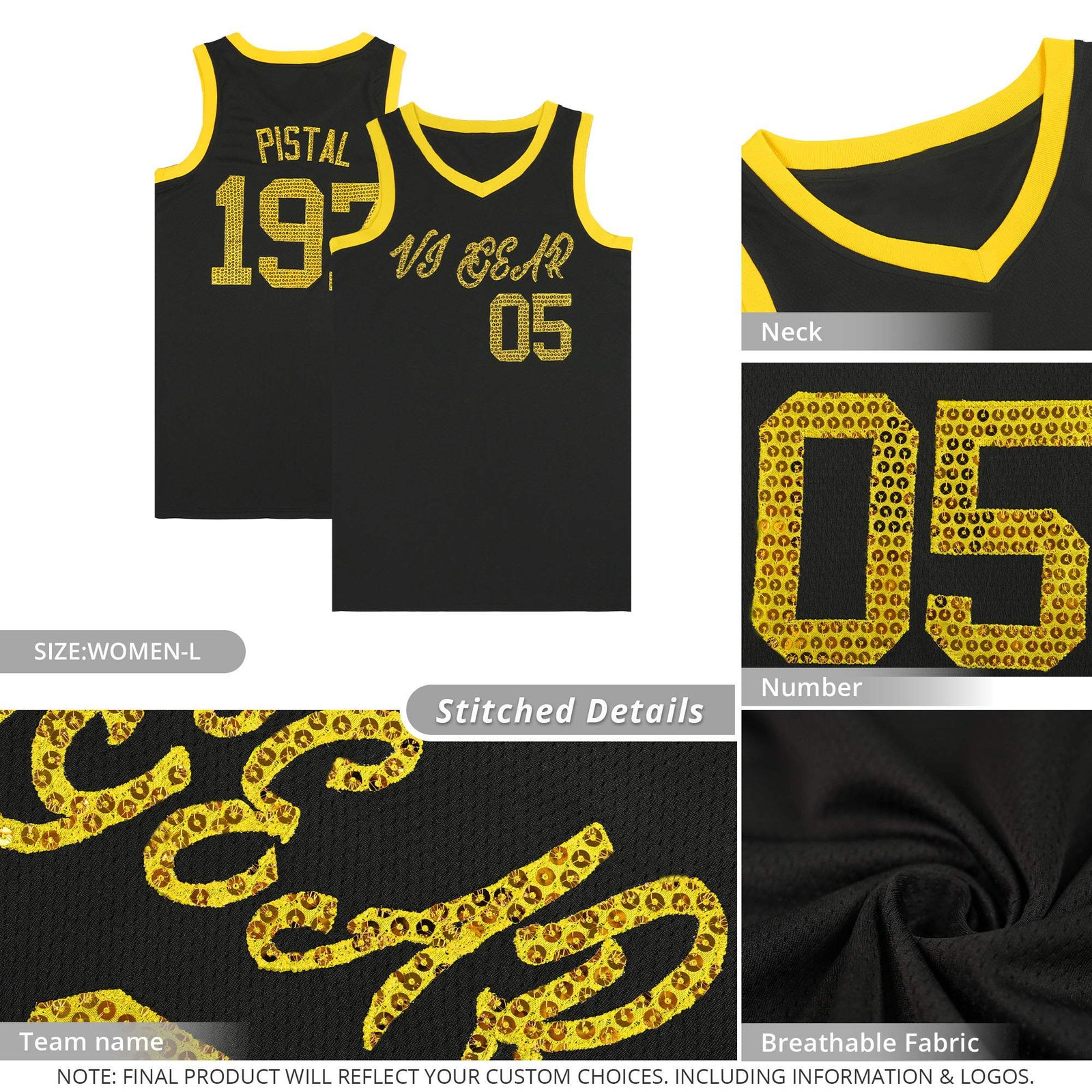 Custom Cream Sequined Tops Athletic Basketball Jersey