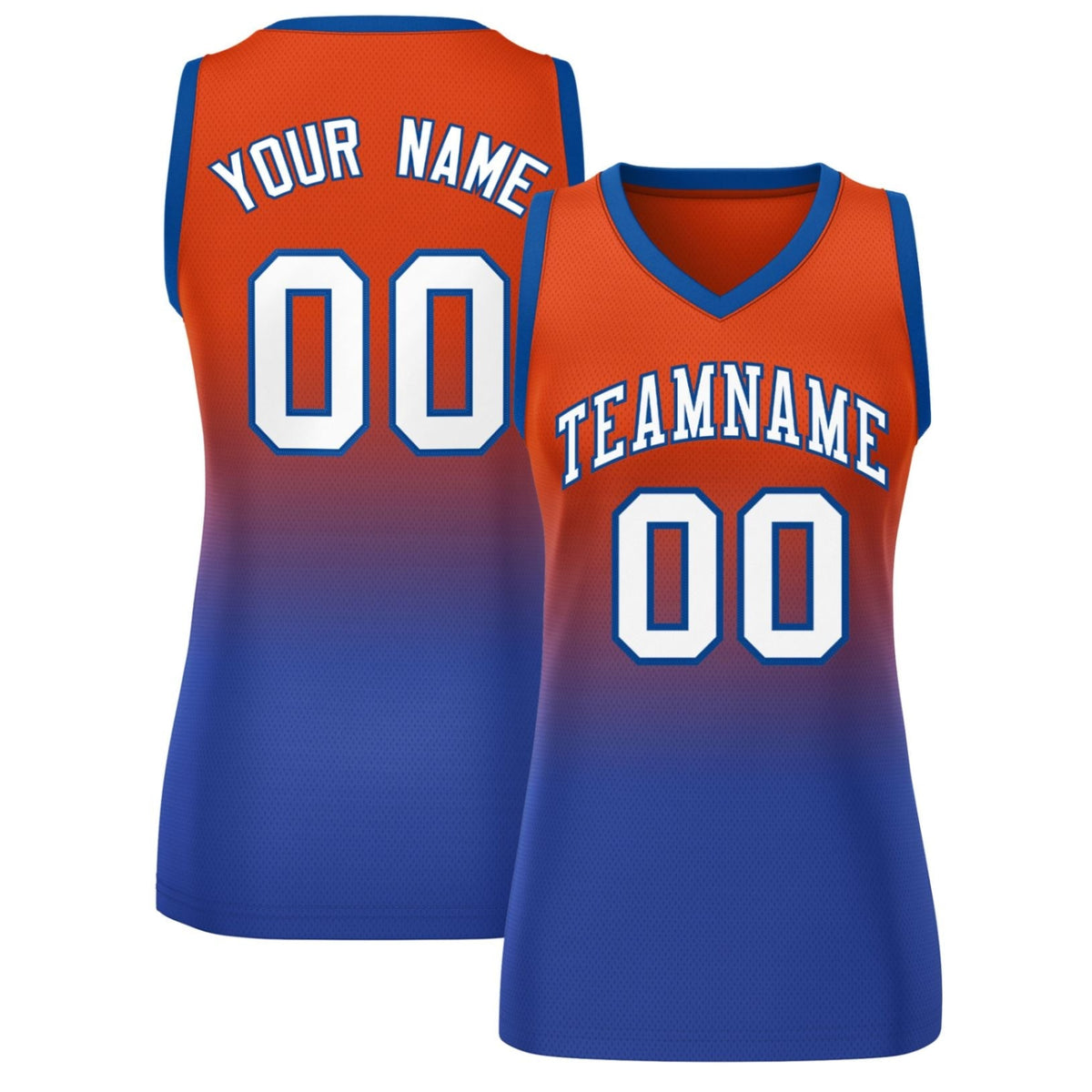Custom Red Royal Gradient Fashion Tops Mesh Basketball Jersey For Women