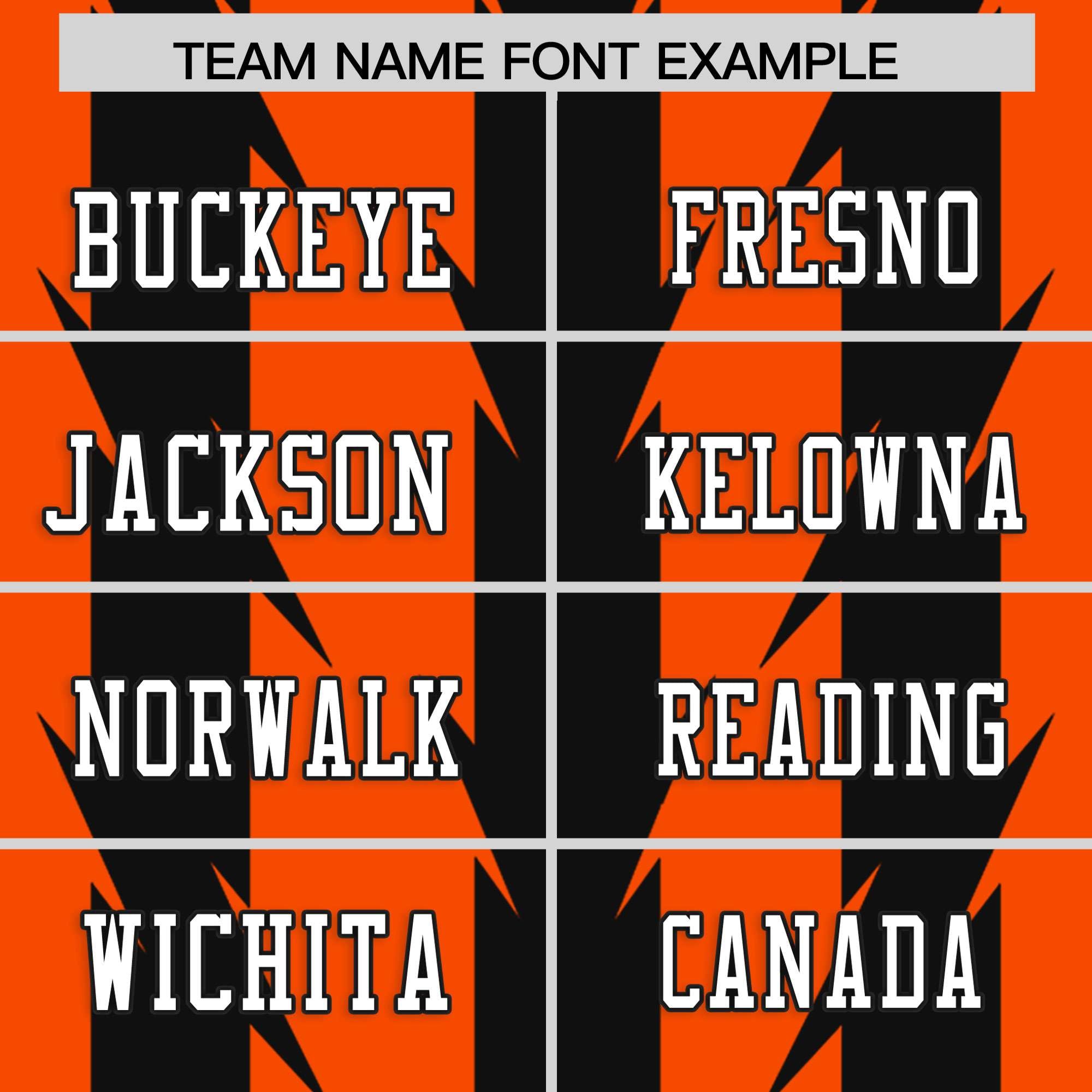 Custom Orange Black Personalized Razr Stripe Graffiti Pattern Flag Football Jersey