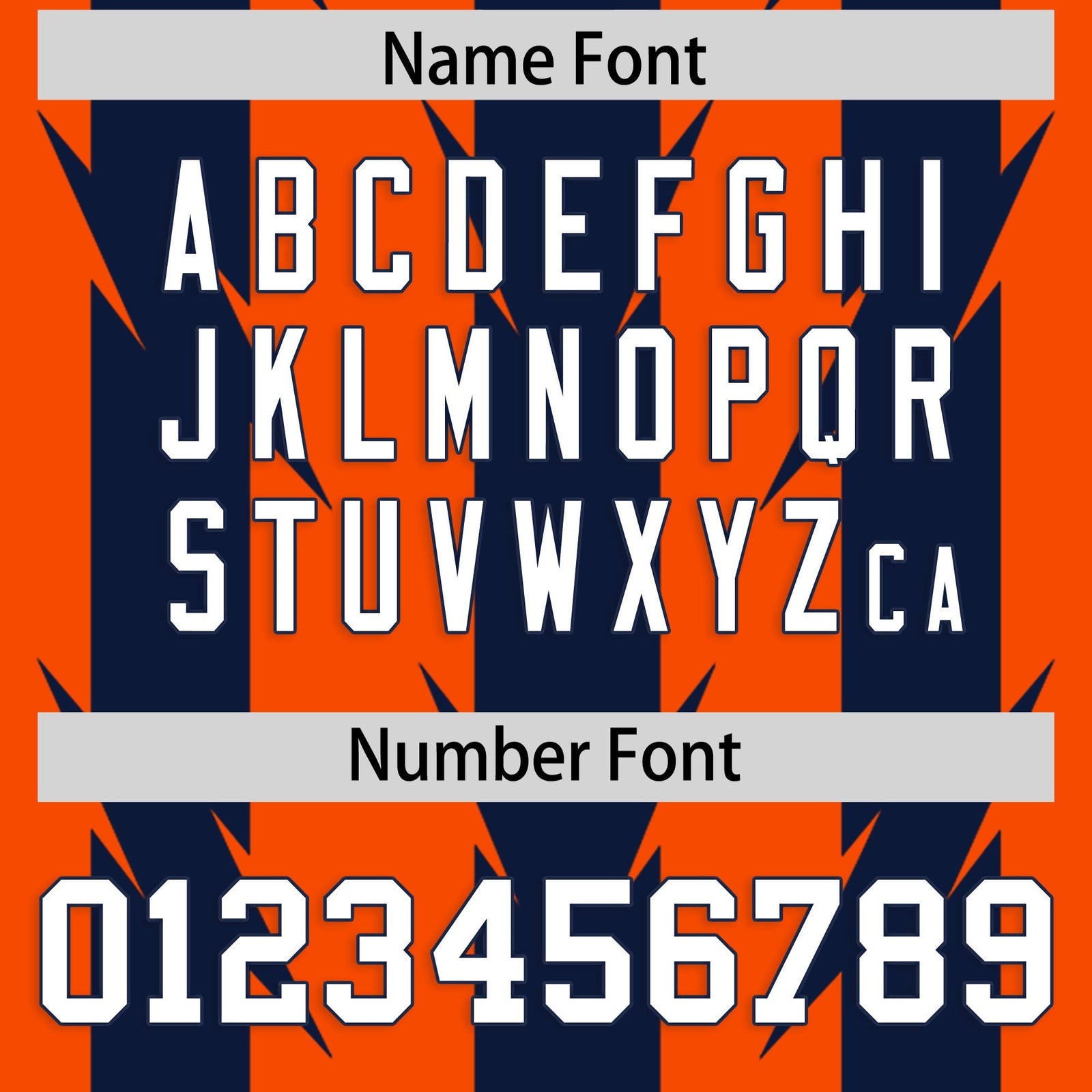 Custom Orange Navy Personalized Razr Stripe Graffiti Pattern Flag Football Jersey