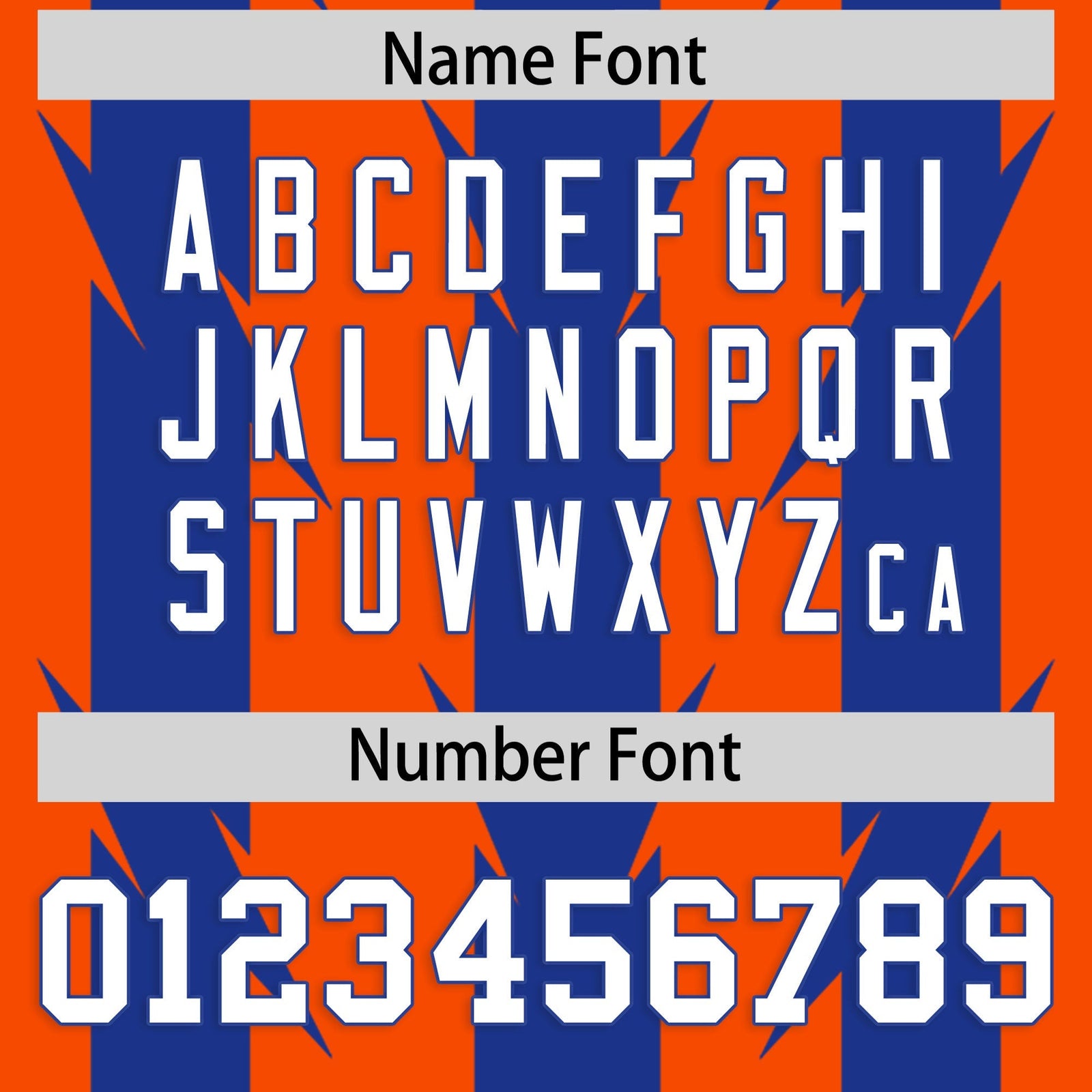 Custom Orange Royal Personalized Razr Stripe Graffiti Pattern Flag Football Jersey