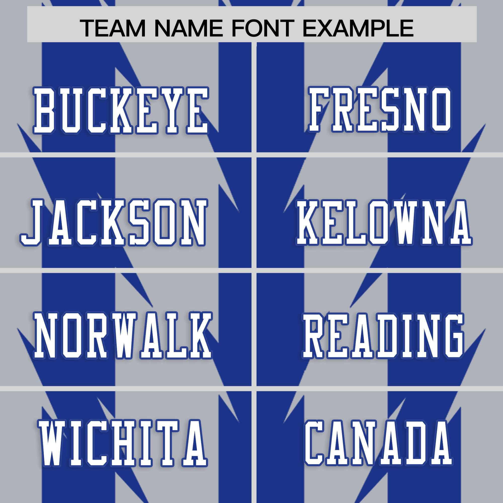 Custom Gray Royal Personalized Razr Stripe Graffiti Pattern Flag Football Jersey