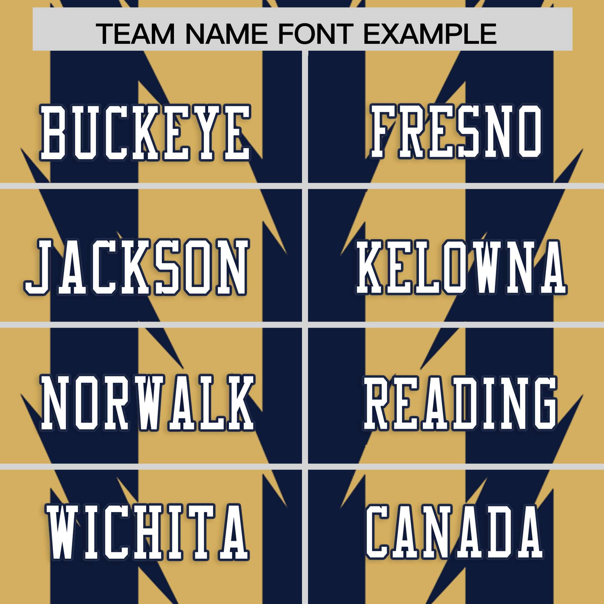 Custom Old Gold Navy Personalized Razr Stripe Graffiti Pattern Flag Football Jersey