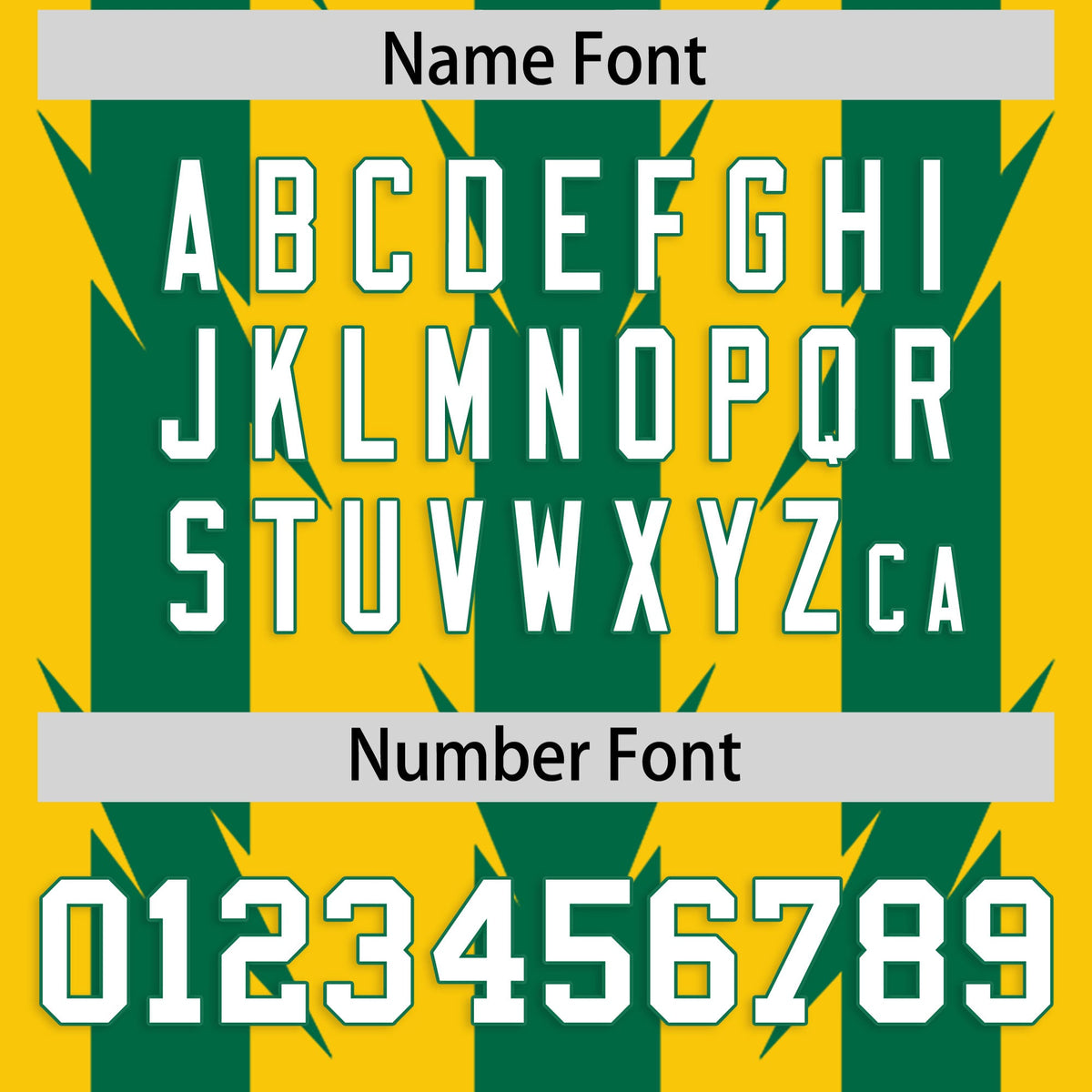 Custom Gold Kelly Green Personalized Razr Stripe Graffiti Pattern Flag Football Jersey