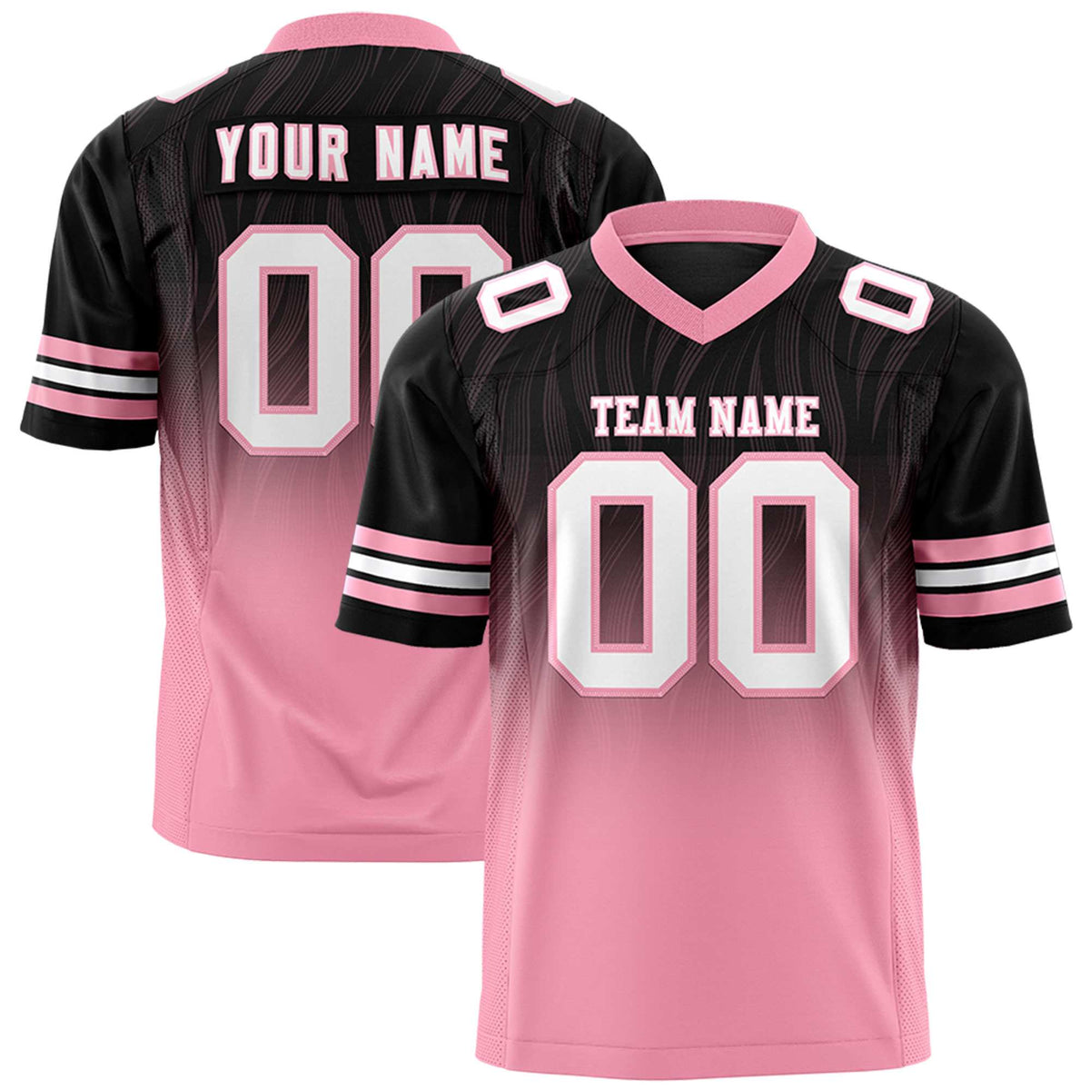 Custom Black Light Pink Gradient Fashion Outdoor Flag Football Jersey