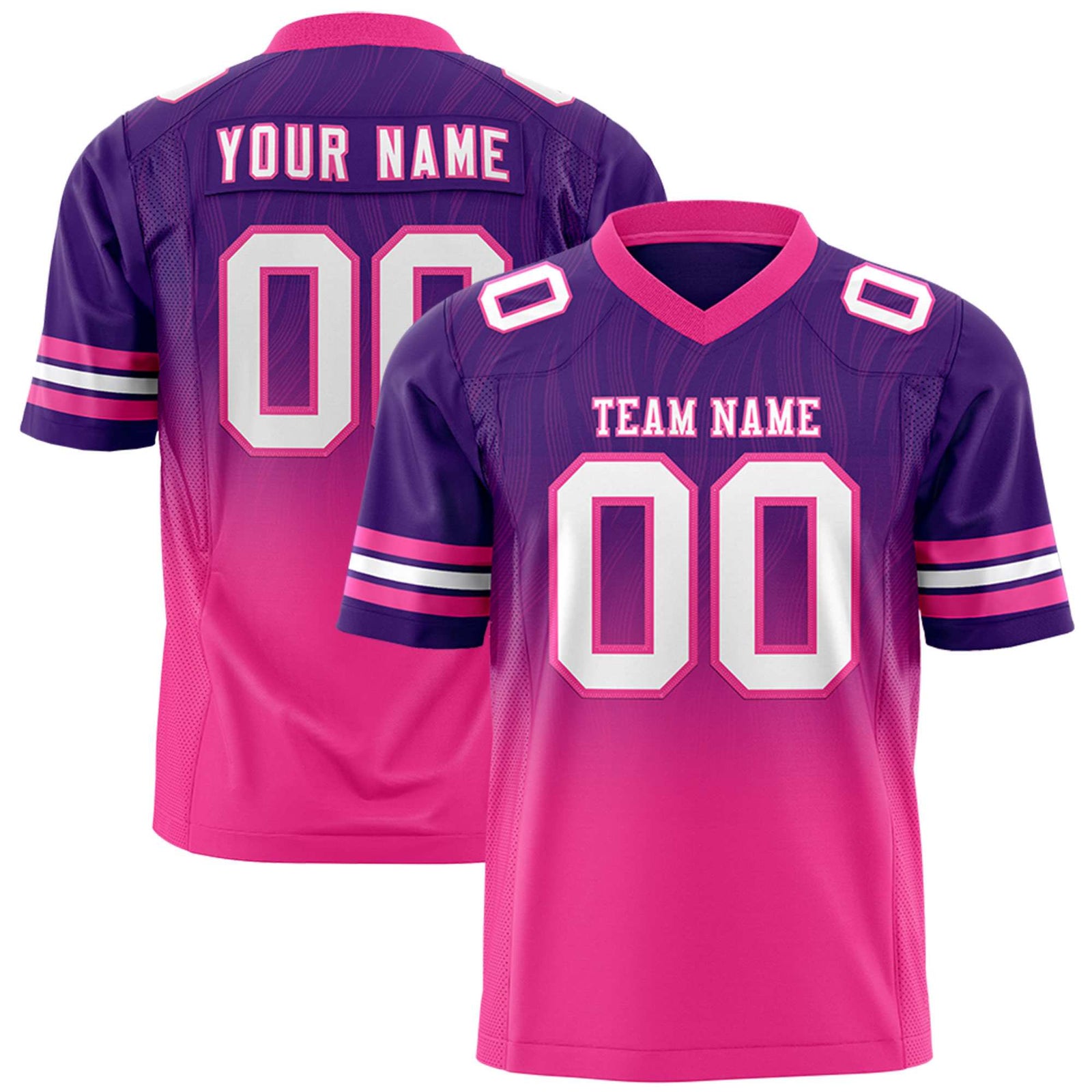 Custom Purple Pink Gradient Fashion Outdoor Flag Football Jersey