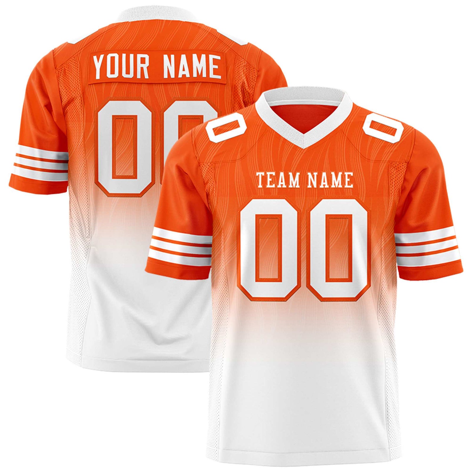 Custom Orange White Gradient Fashion Outdoor Flag Football Jersey