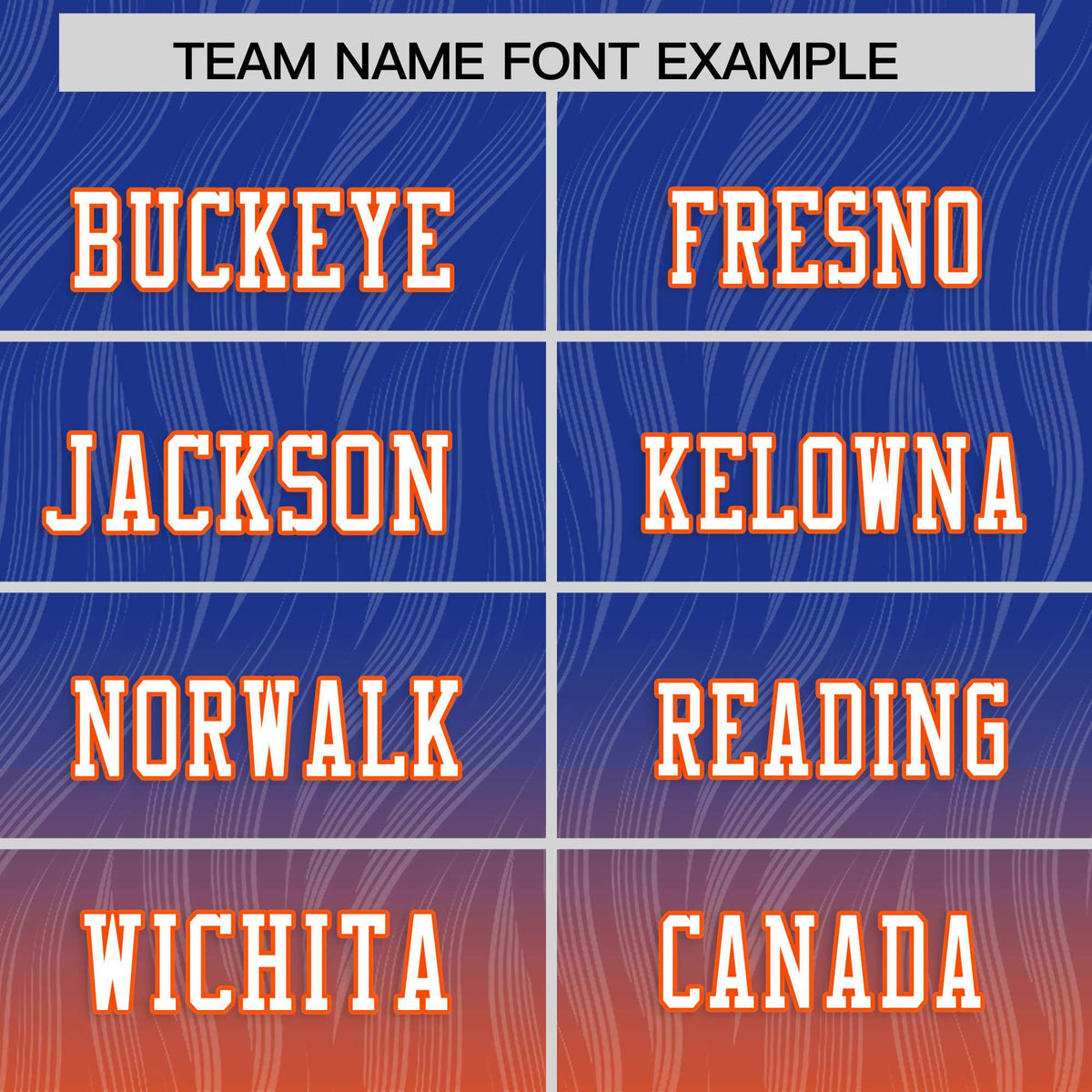 Custom Royal Orange Gradient Fashion Outdoor Flag Football Jersey