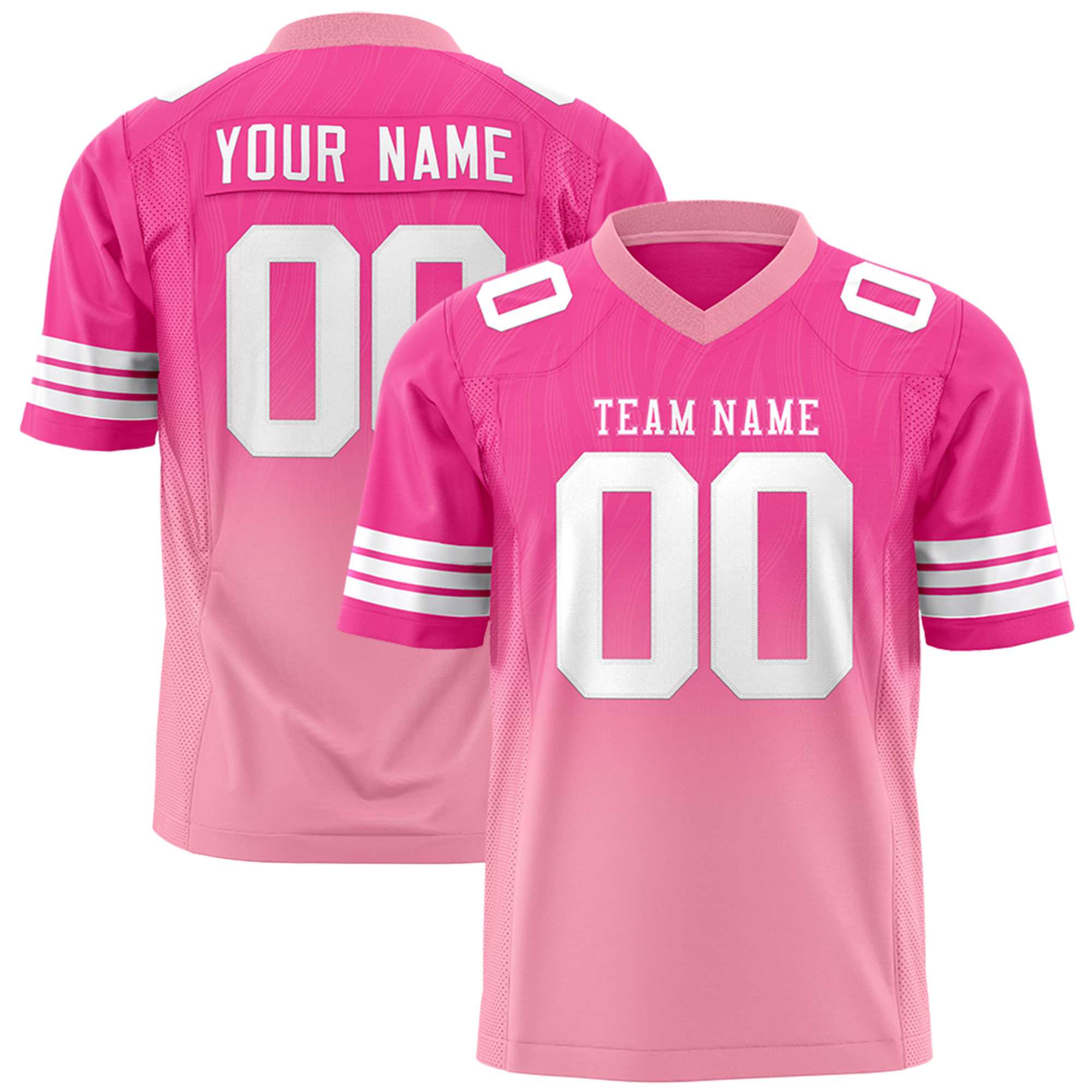 Custom Pink Light Pink Gradient Fashion Outdoor Flag Football Jersey