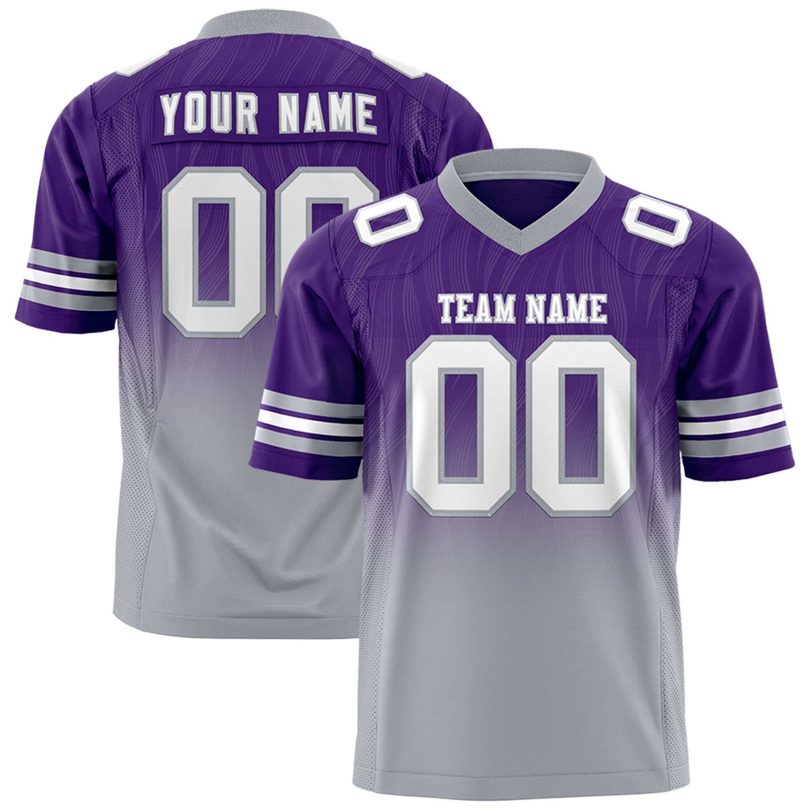 Custom Purple Gray Gradient Fashion Outdoor Flag Football Jersey