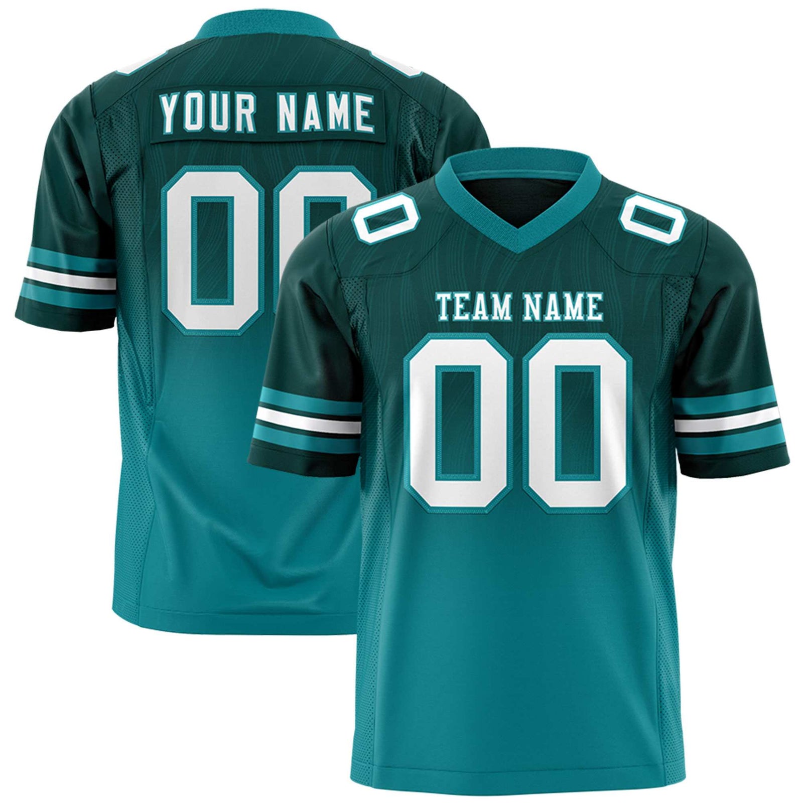 Custom Midnight Green Aqua Gradient Fashion Outdoor Flag Football Jersey