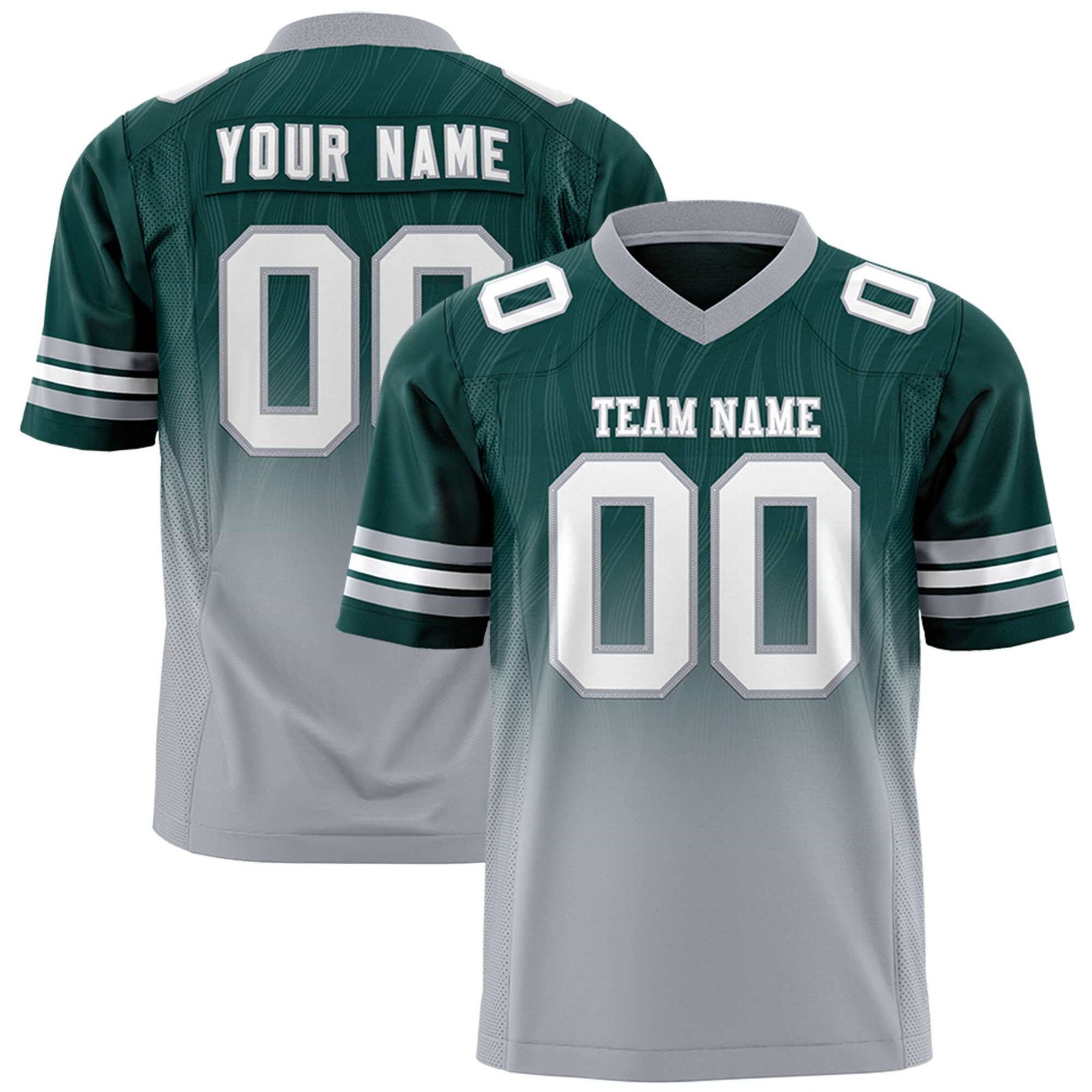 Custom Midnight Green Gray Gradient Fashion Outdoor Flag Football Jersey