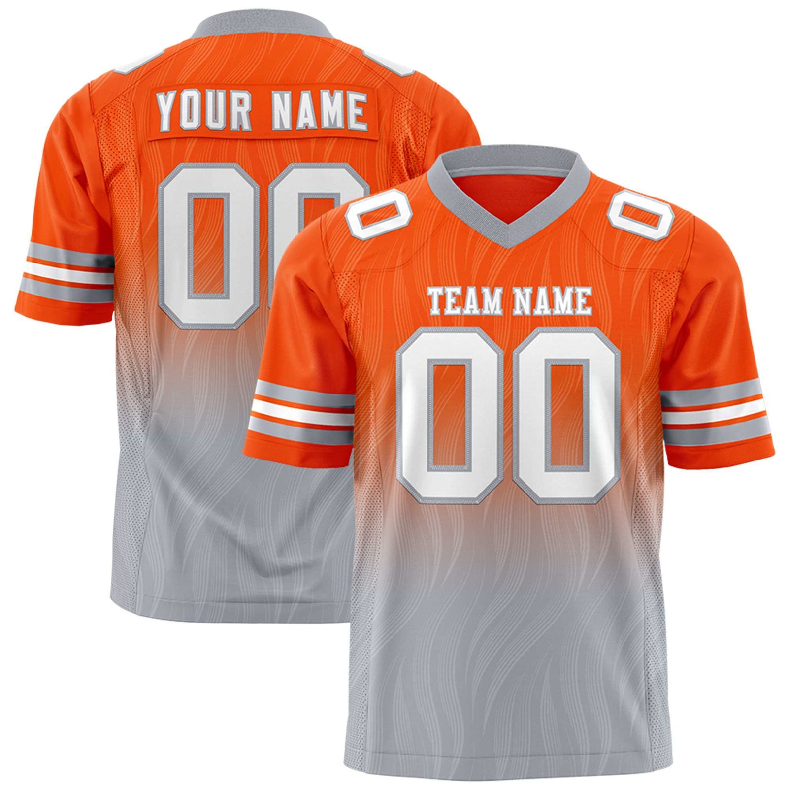 Custom Orange Gray Gradient Fashion Outdoor Flag Football Jersey