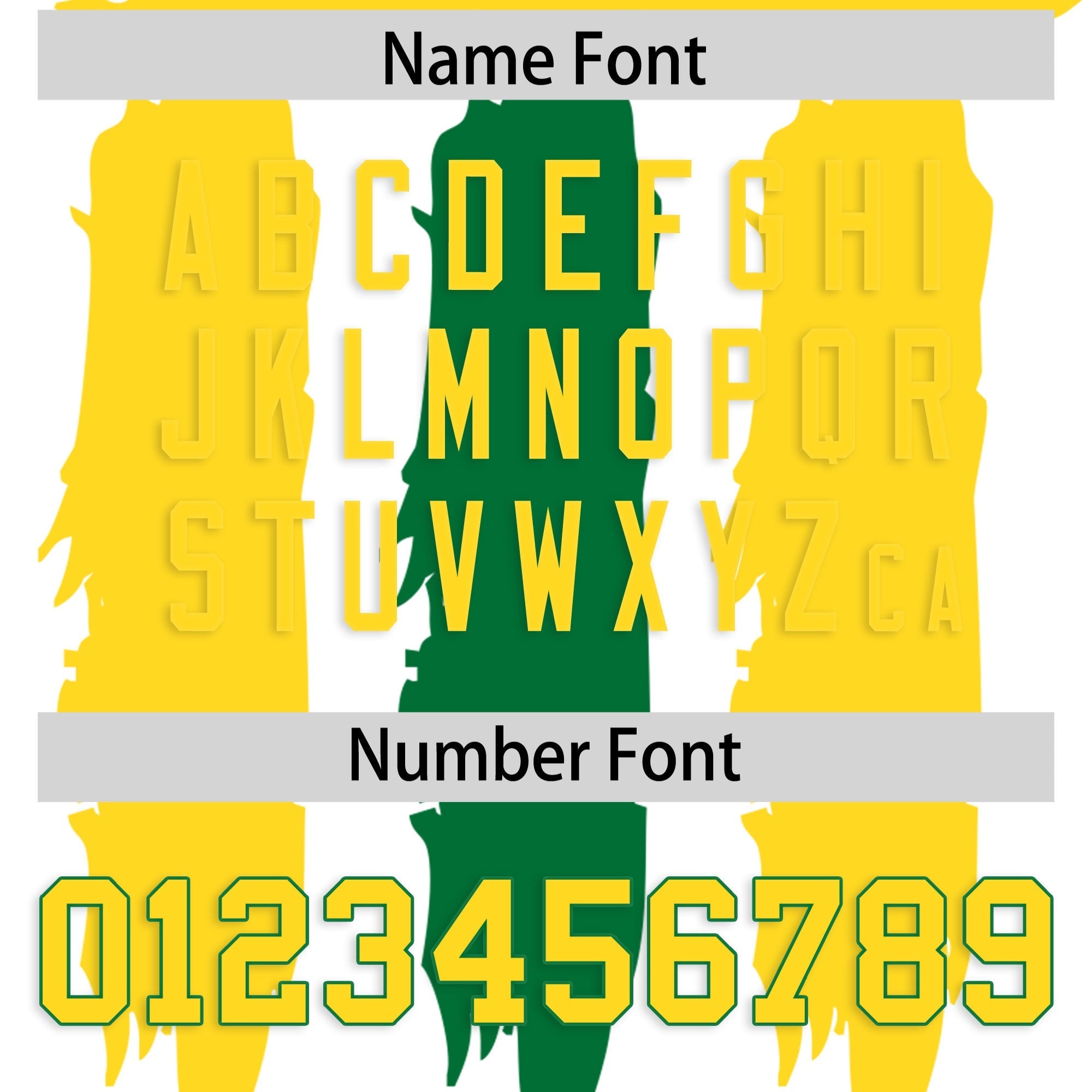 Custom White Gold and Kelly Green Graffiti Pattern Flag Football Jerseys