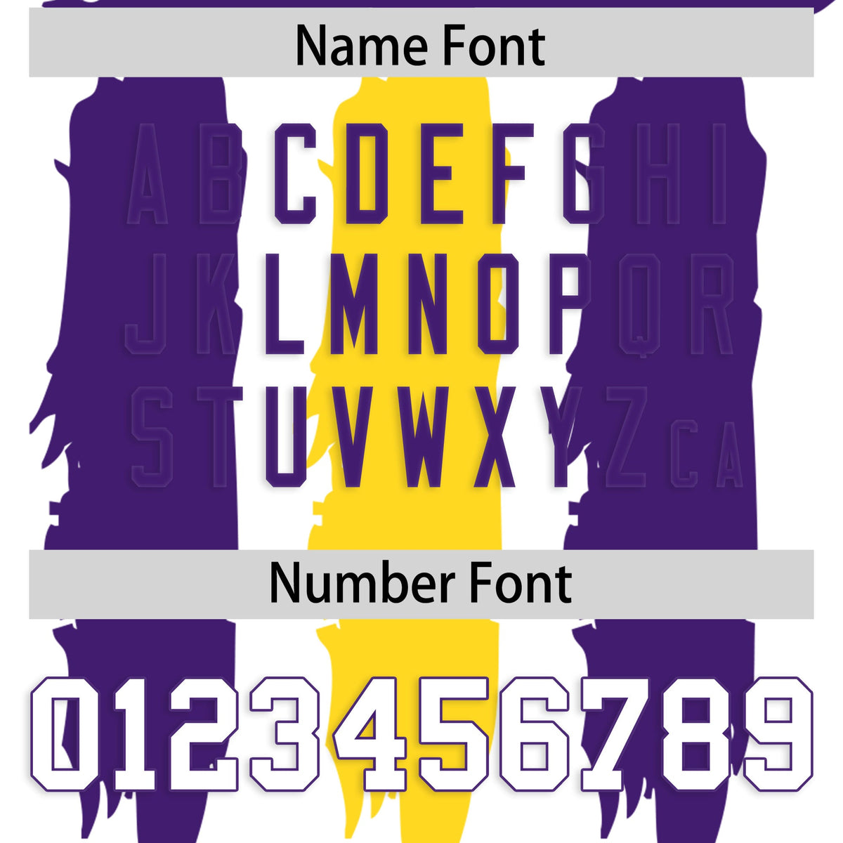 Custom White Purple and Gold Graffiti Pattern Flag Football Jerseys