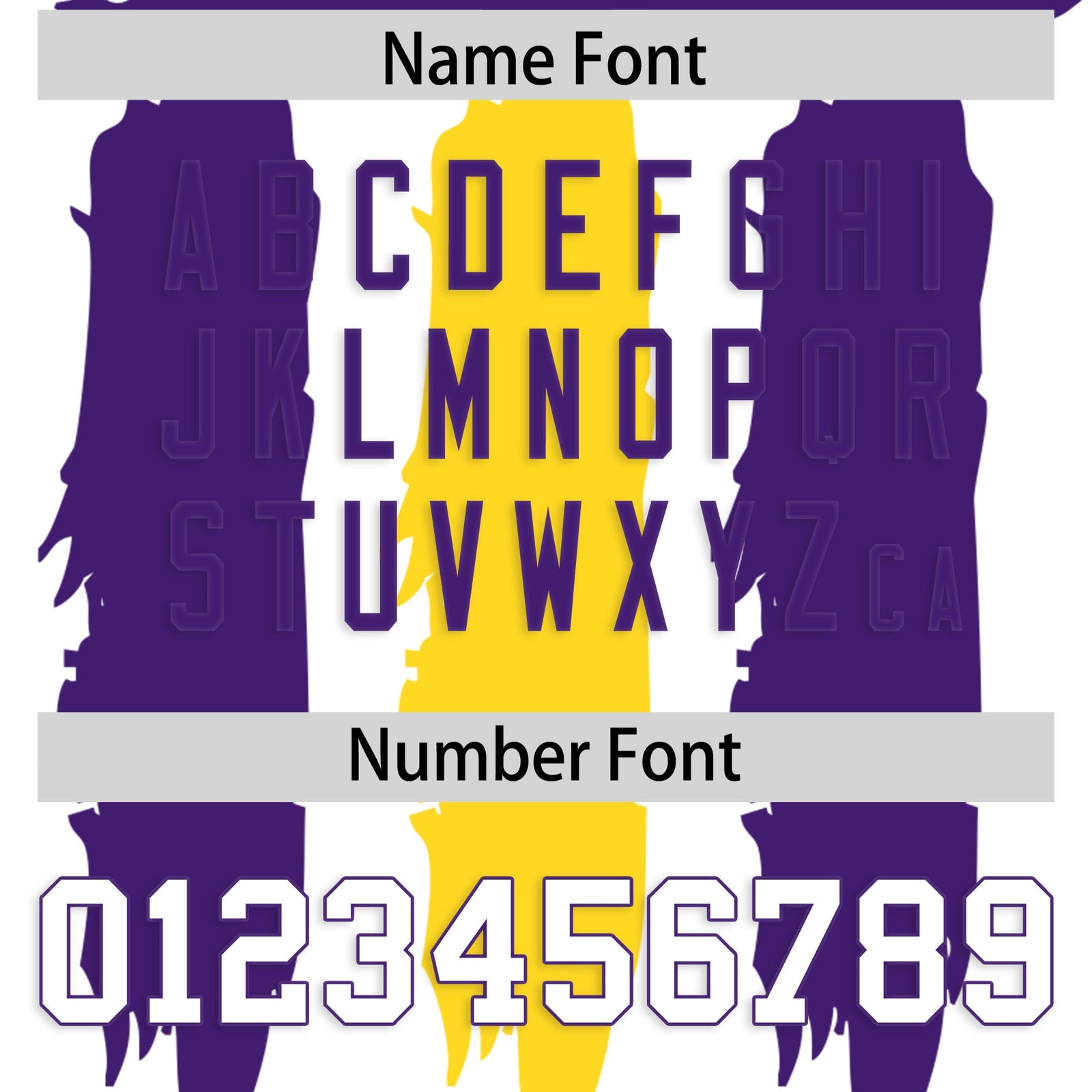 Custom White Purple and Gold Graffiti Pattern Flag Football Jerseys