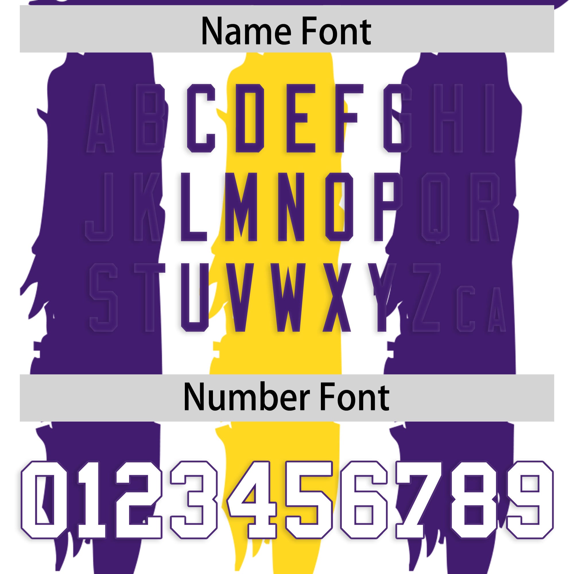Custom White Purple and Gold Graffiti Pattern Flag Football Jerseys