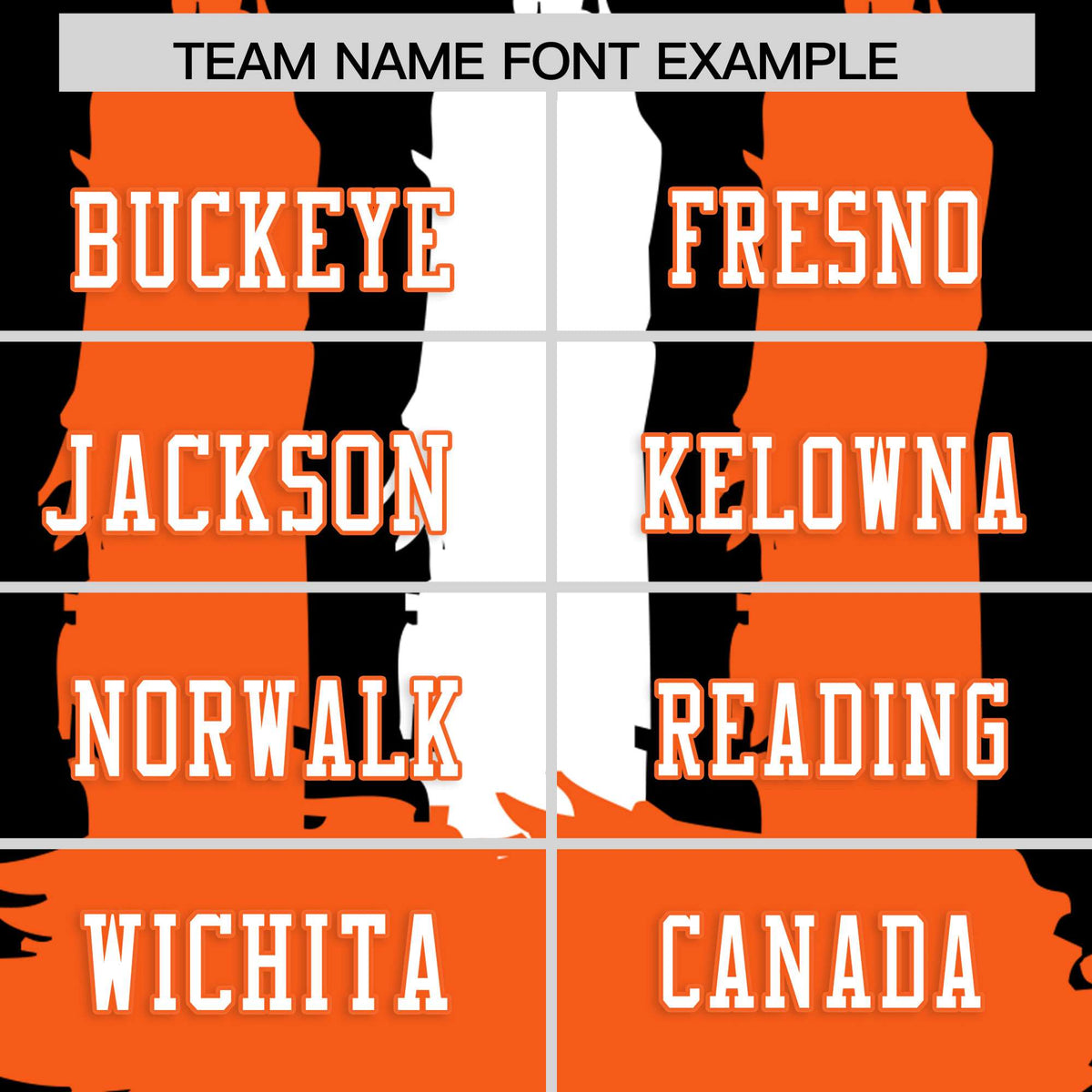 Custom Black Orange and White Graffiti Pattern Flag Football Jerseys