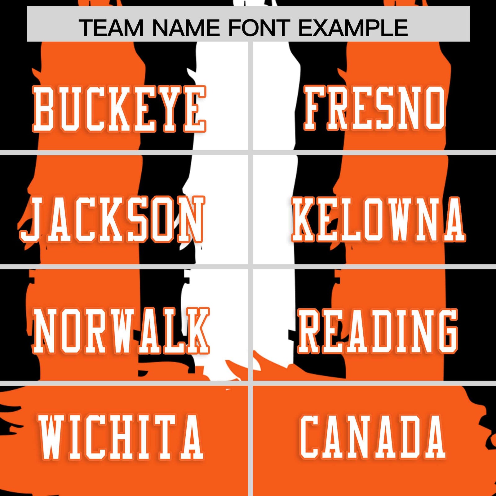 Custom Black Orange and White Graffiti Pattern Flag Football Jerseys