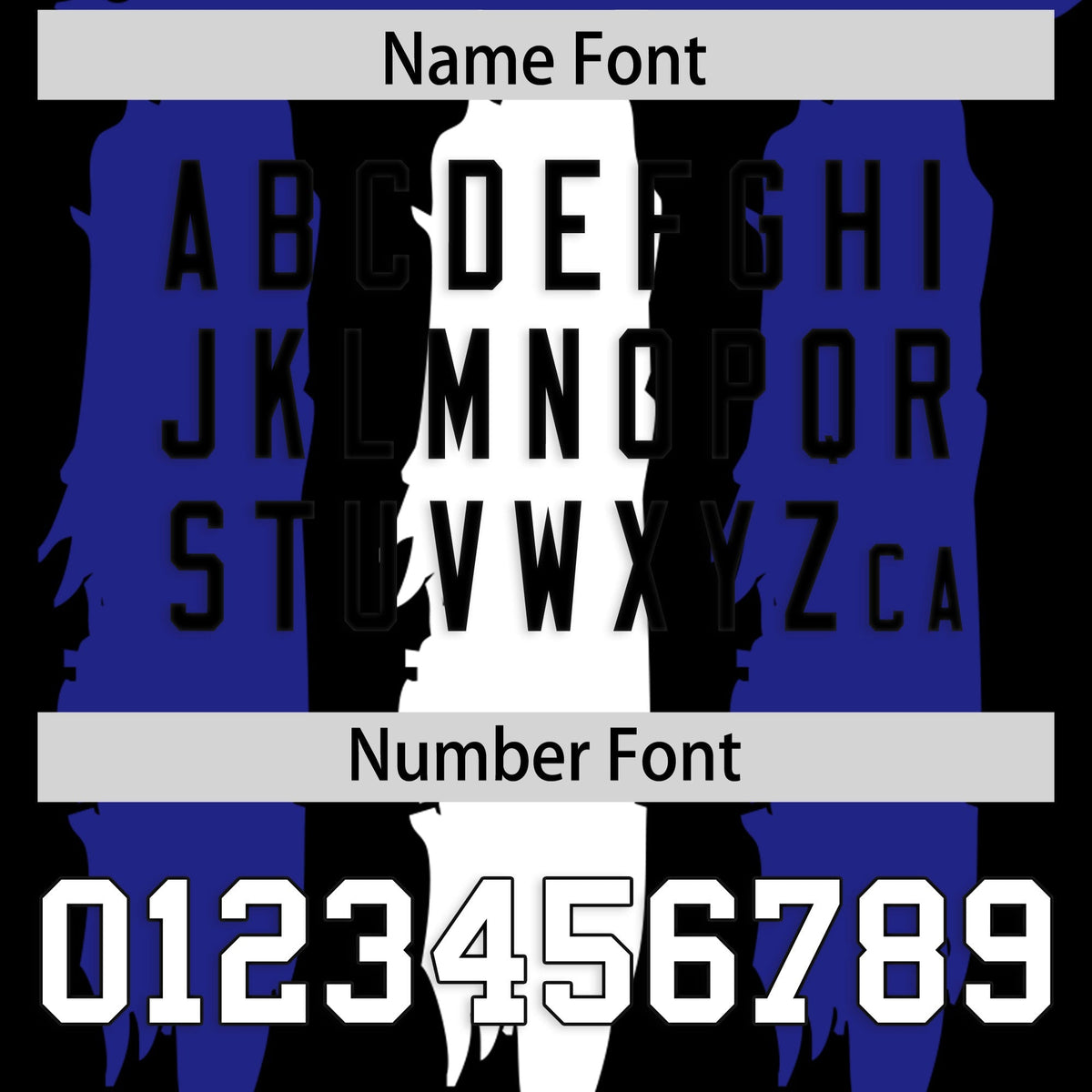 Custom Black Royal and White Graffiti Pattern Flag Football Jerseys