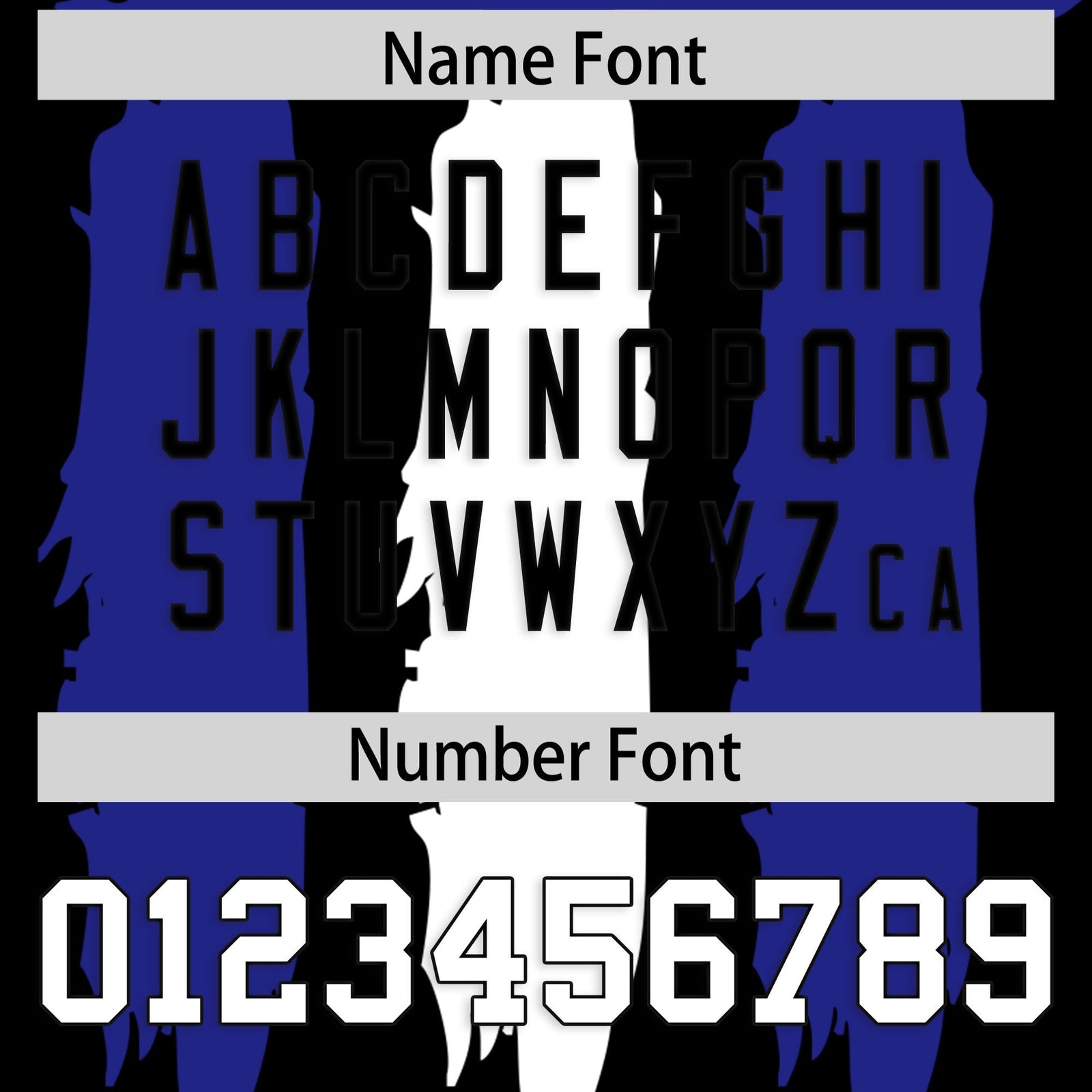 Custom Black Royal and White Graffiti Pattern Flag Football Jerseys