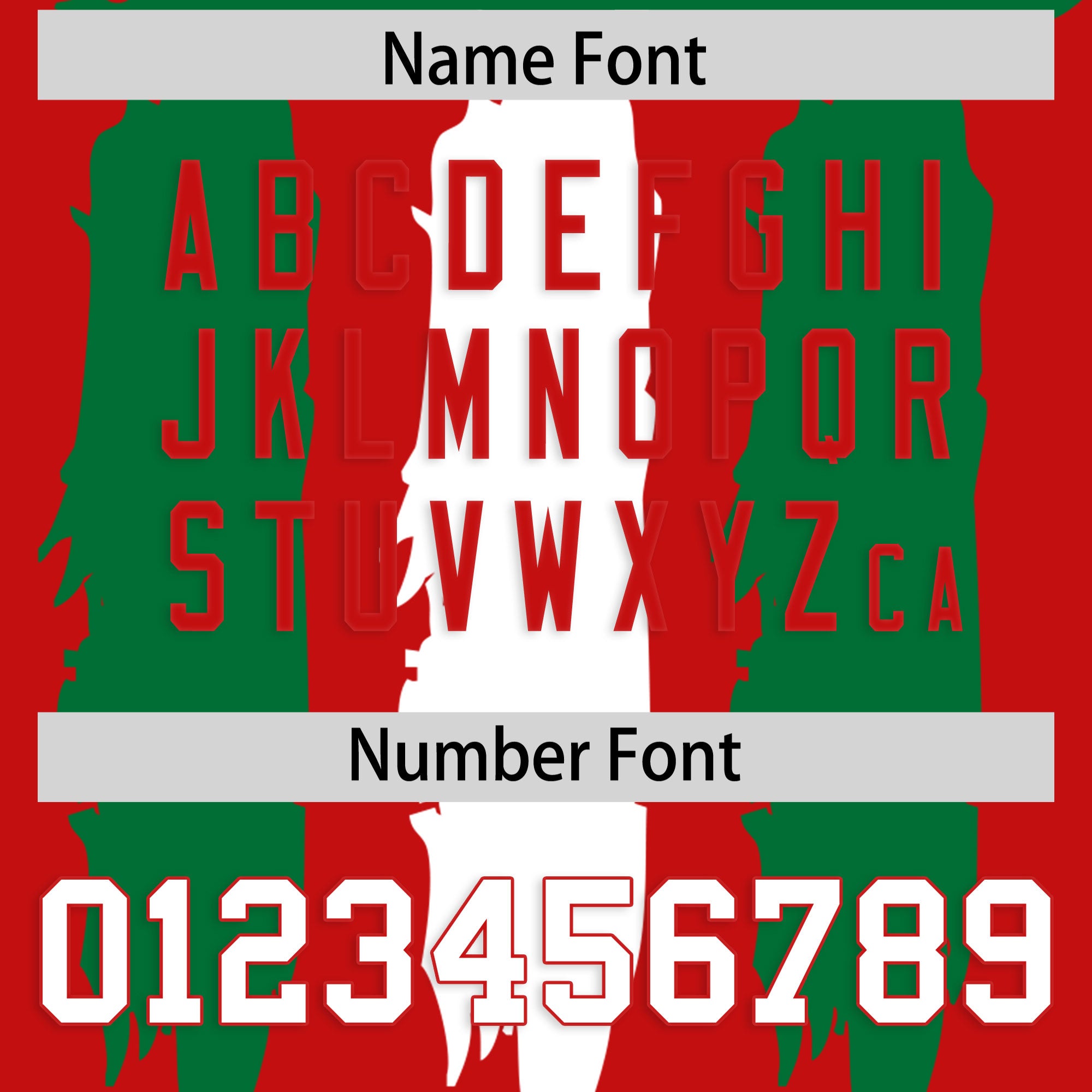 Custom Red Kelly Green and White Graffiti Pattern Flag Football Jerseys