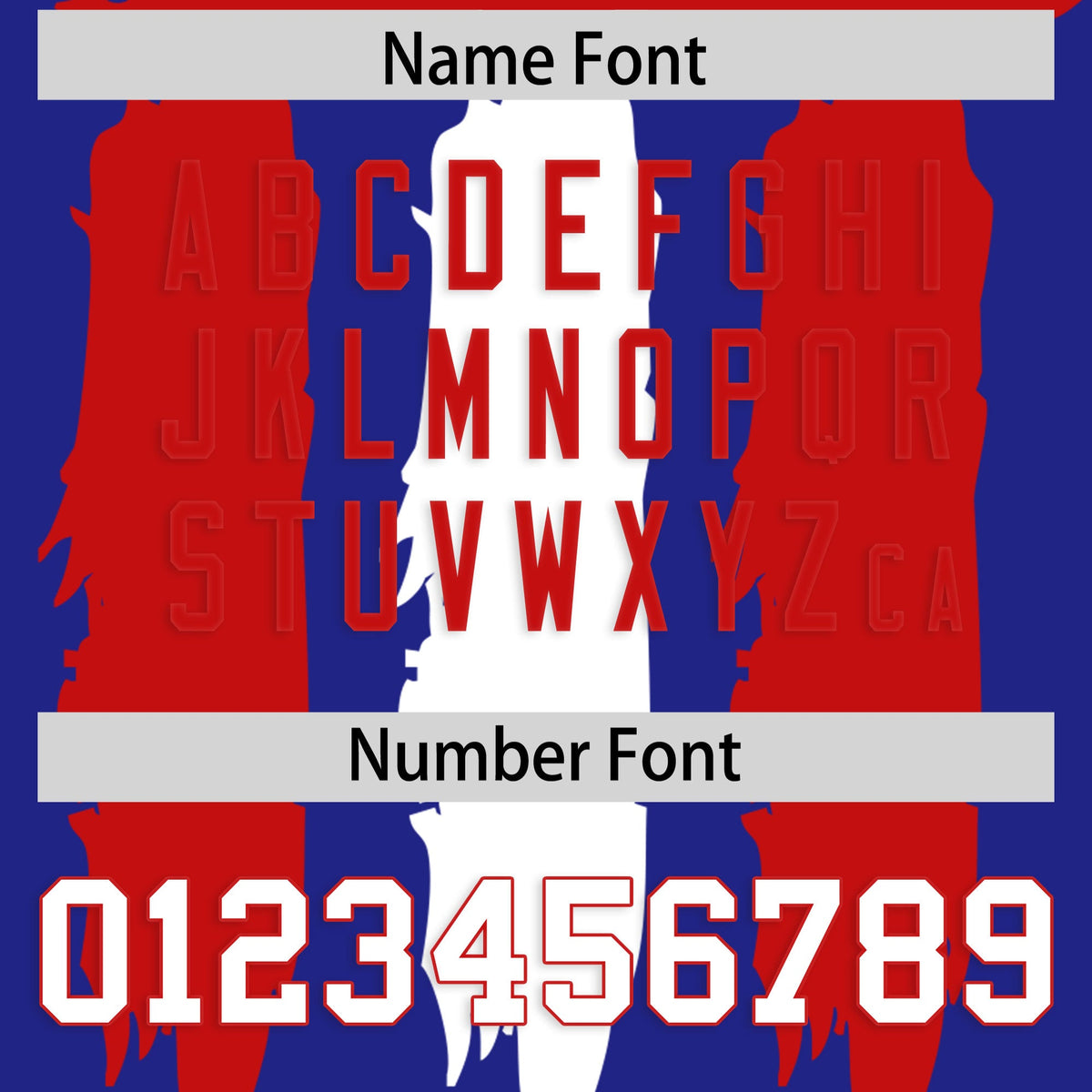 Custom Royal Red and White Graffiti Pattern Flag Football Jerseys