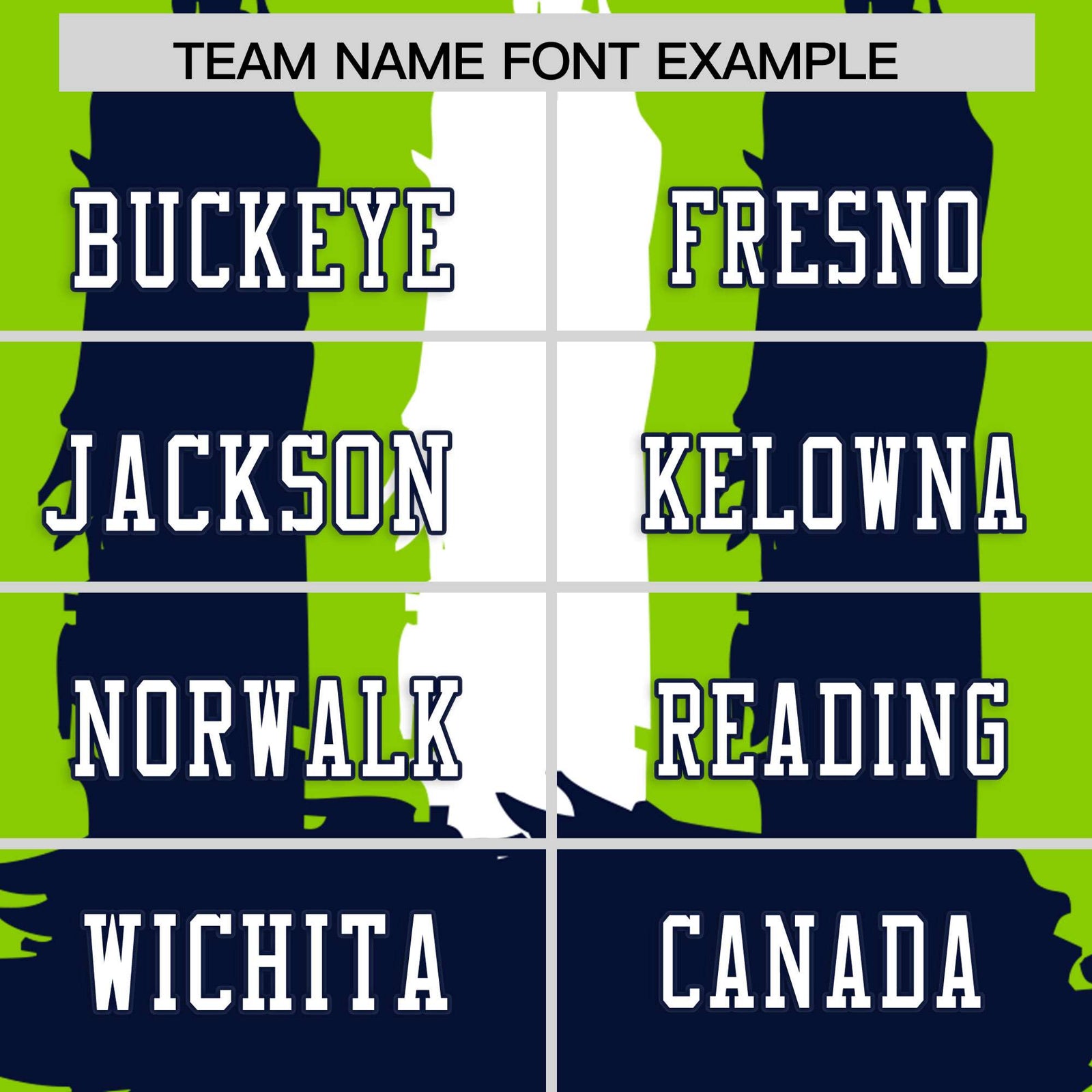 Custom Neon Green Navy and White Graffiti Pattern Flag Football Jerseys