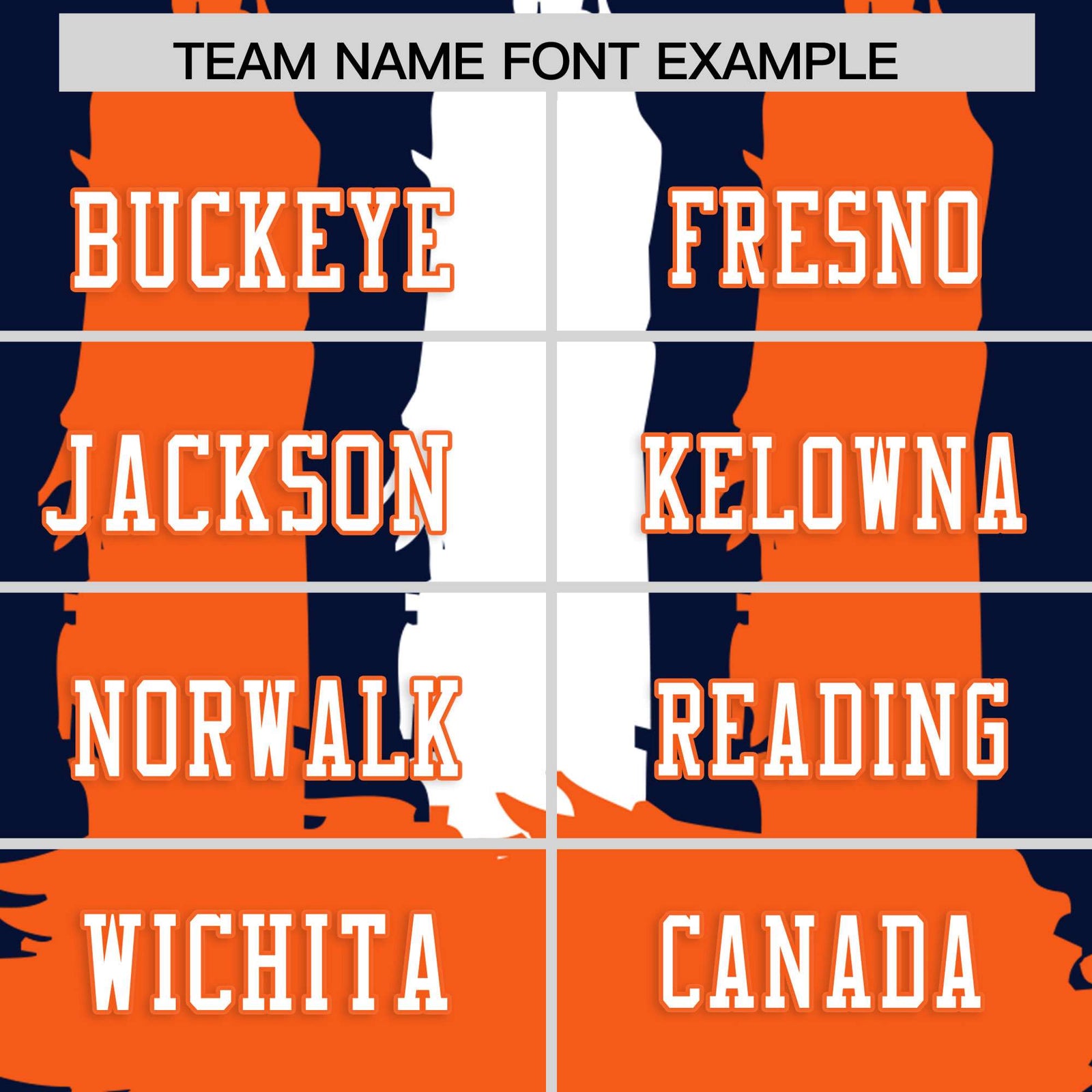 Custom Navy Orange and White Graffiti Pattern Flag Football Jerseys