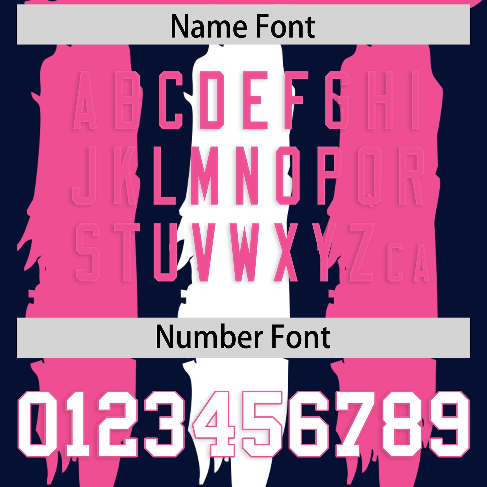 Custom Navy Pink and White Graffiti Pattern Flag Football Jerseys