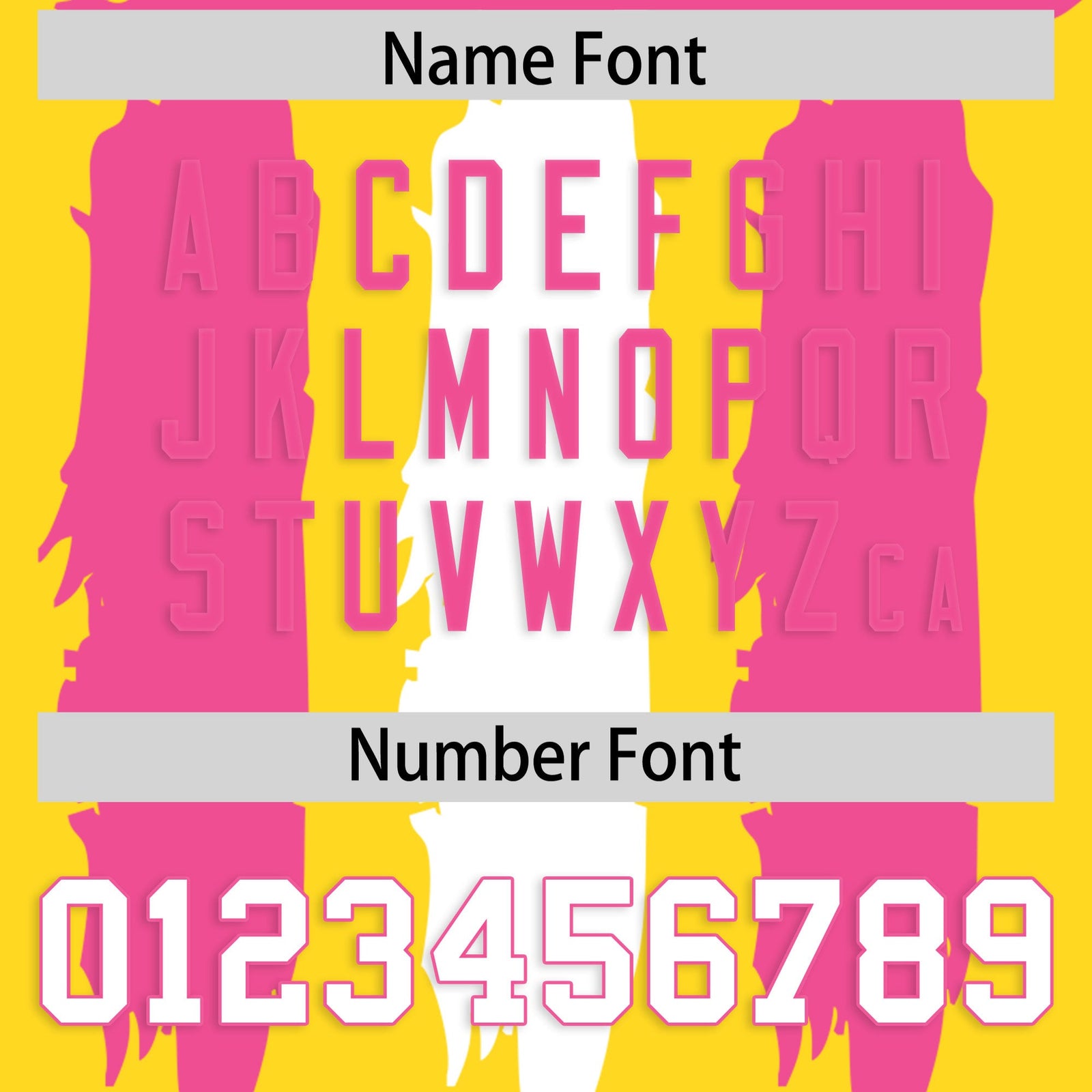 Custom Gold Pink and White Graffiti Pattern Flag Football Jerseys