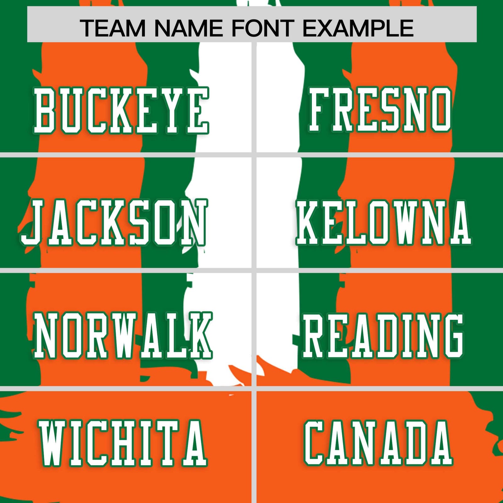 Custom Kelly Green Orange and White Graffiti Pattern Flag Football Jerseys