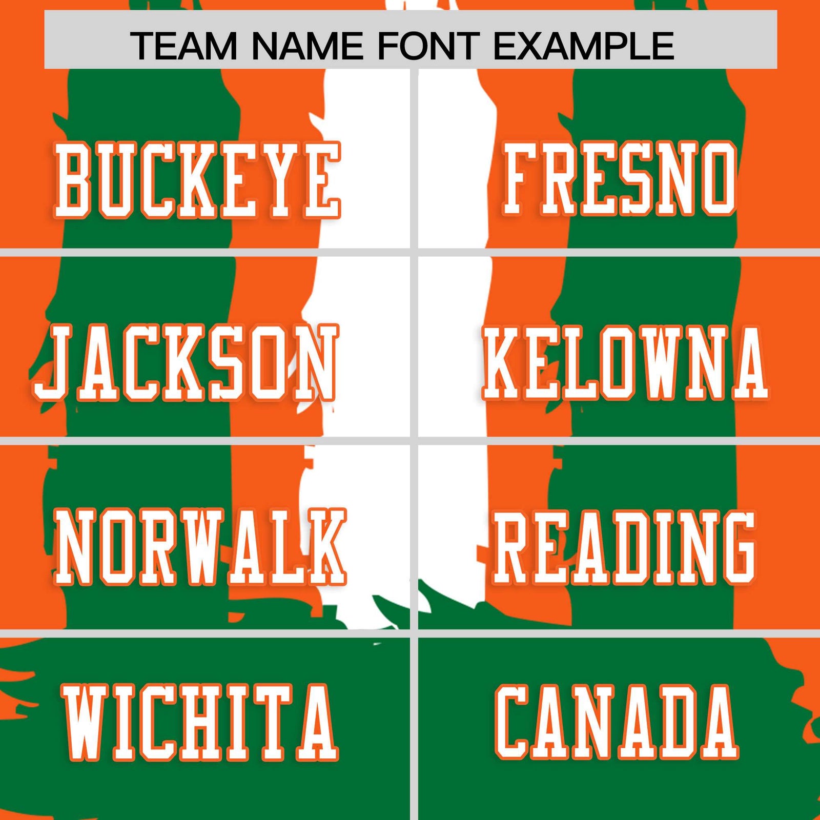 Custom Orange Kelly Green and White Graffiti Pattern Flag Football Jerseys
