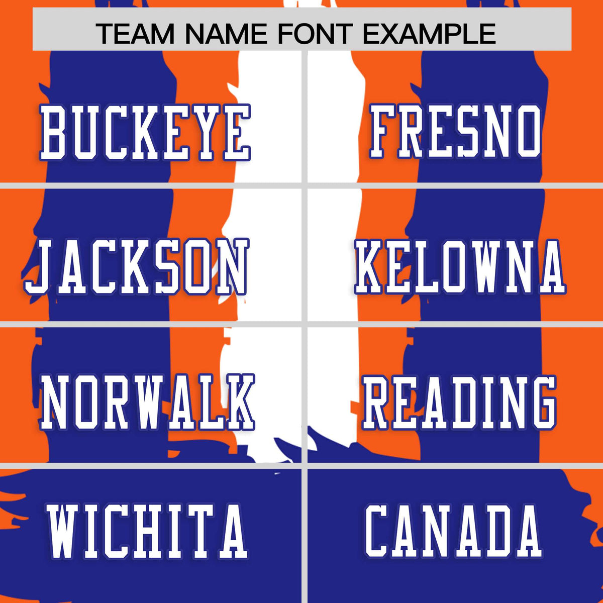 Custom Orange Royal and White Graffiti Pattern Flag Football Jerseys
