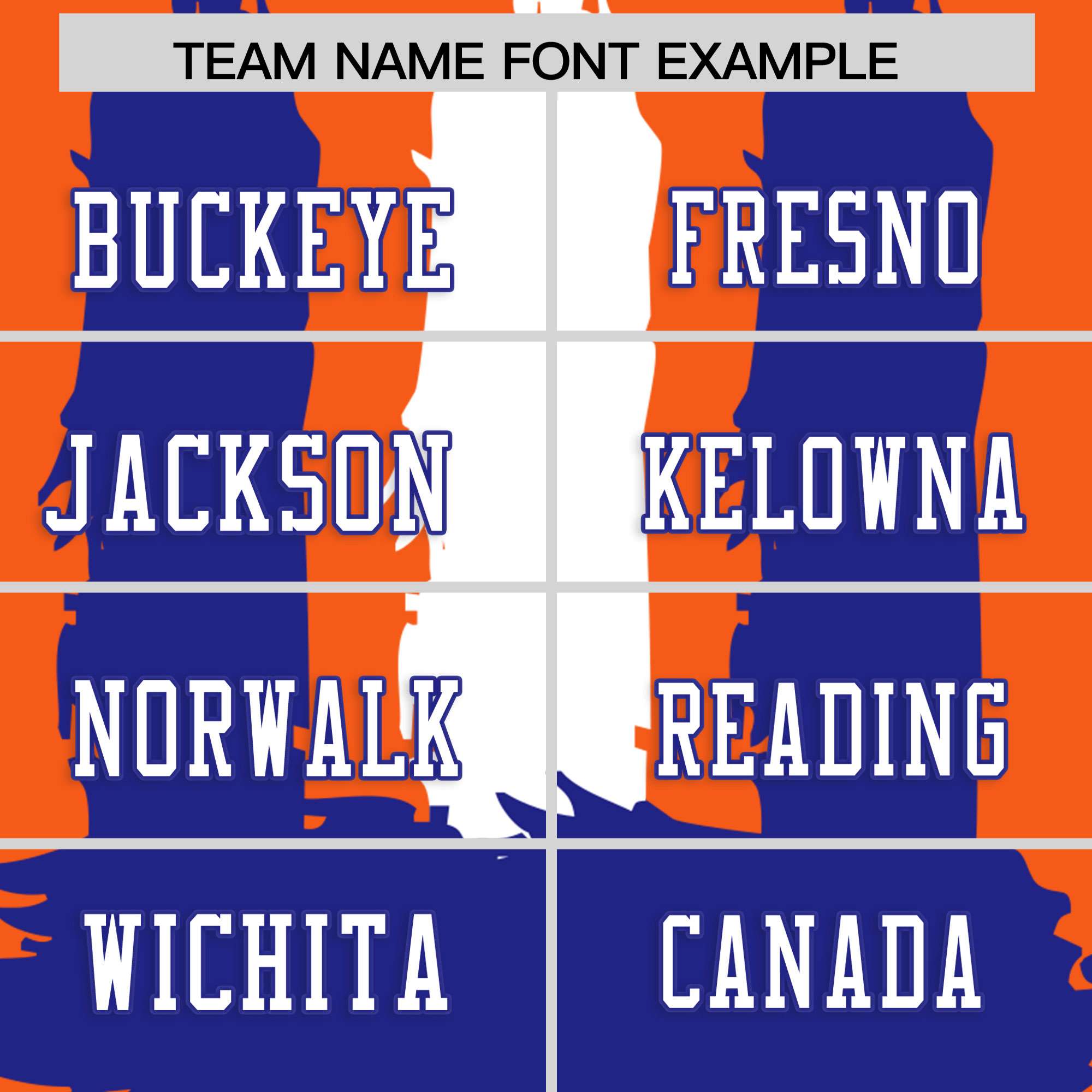 Custom Orange Royal and White Graffiti Pattern Flag Football Jerseys