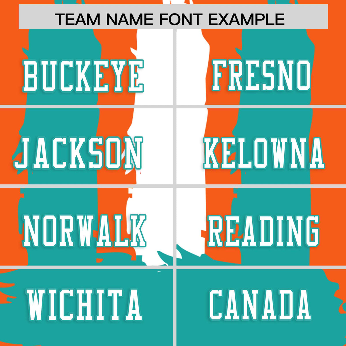 Custom Orange Aqua and White Graffiti Pattern Flag Football Jerseys
