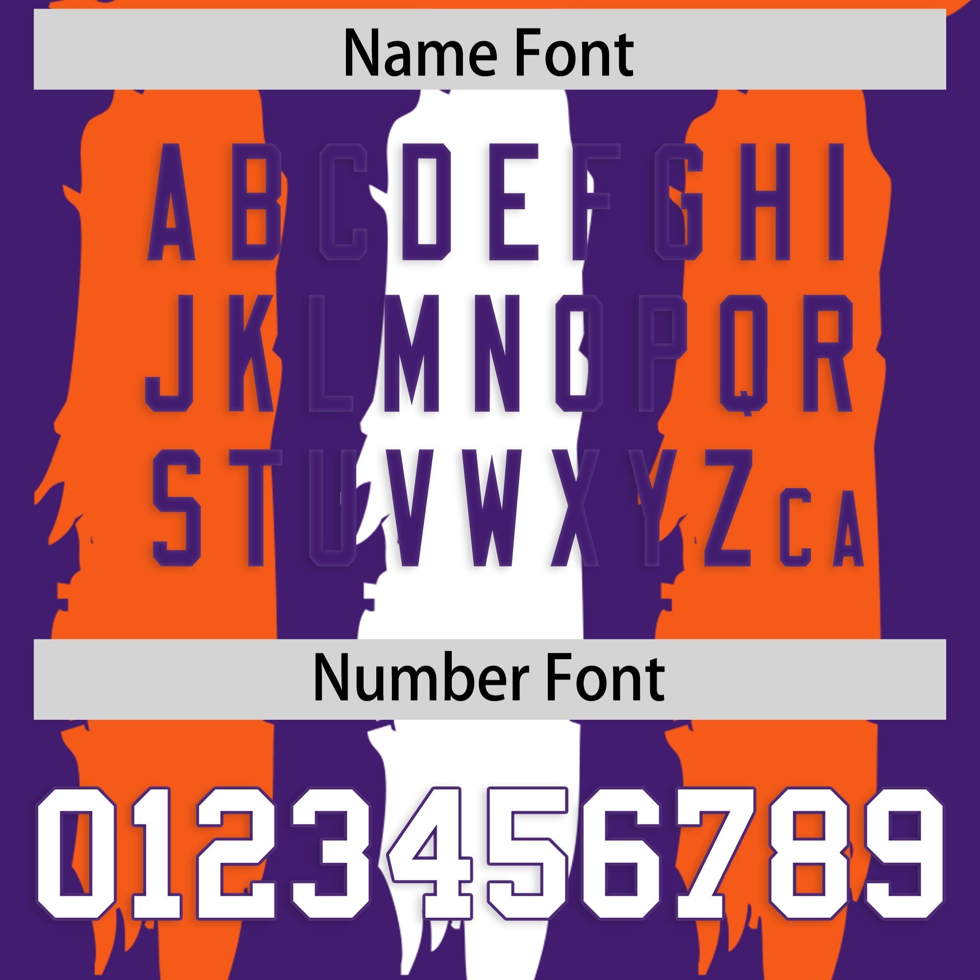 Custom Purple Orange and White Graffiti Pattern Flag Football Jerseys