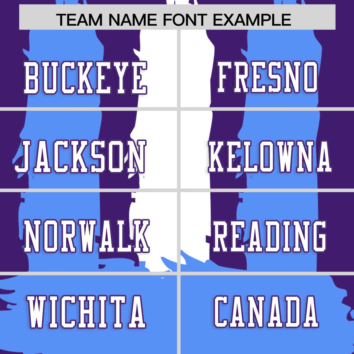 Custom Purple Powder Blue and White Graffiti Pattern Flag Football Jerseys