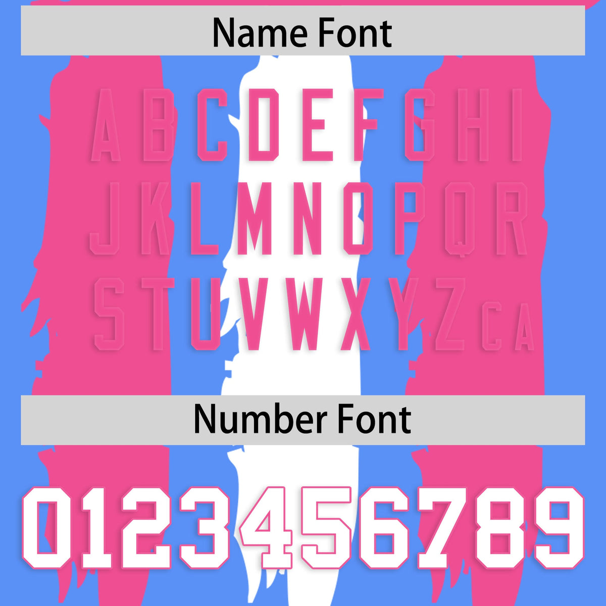 Custom Powder Blue Pink and White Graffiti Pattern Flag Football Jerseys