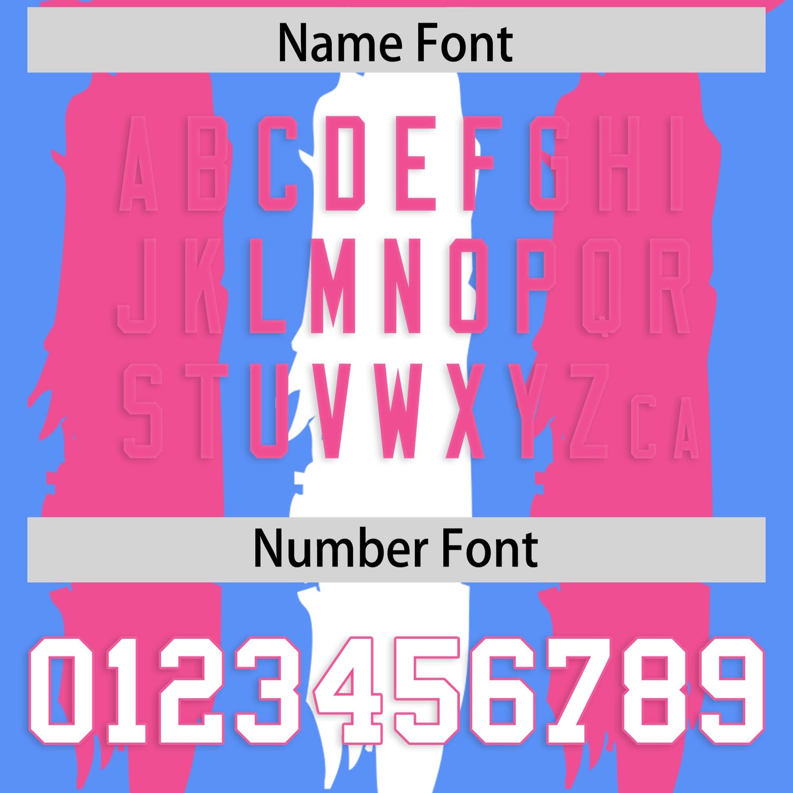 Custom Powder Blue Pink and White Graffiti Pattern Flag Football Jerseys