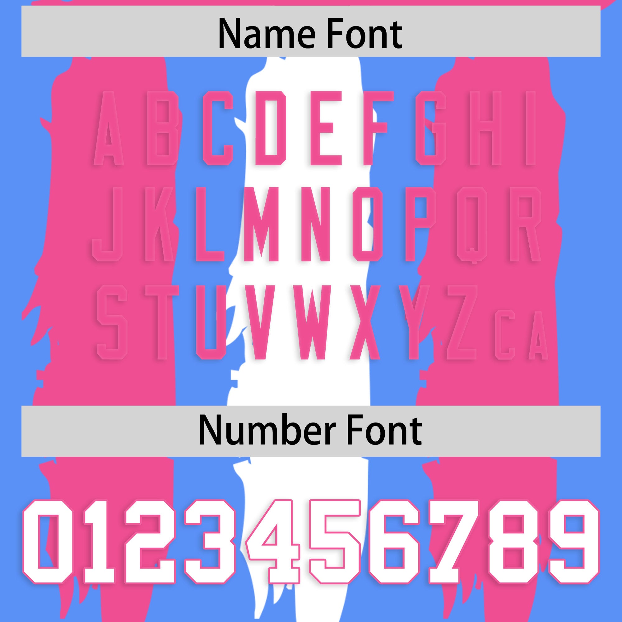 Custom Powder Blue Pink and White Graffiti Pattern Flag Football Jerseys