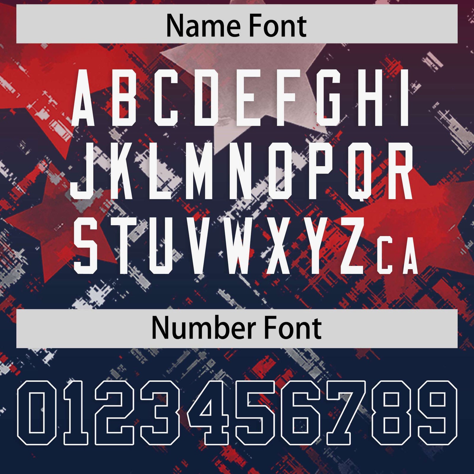 Custom Red Navy Personalized Star Gradient Flag Football Jersey