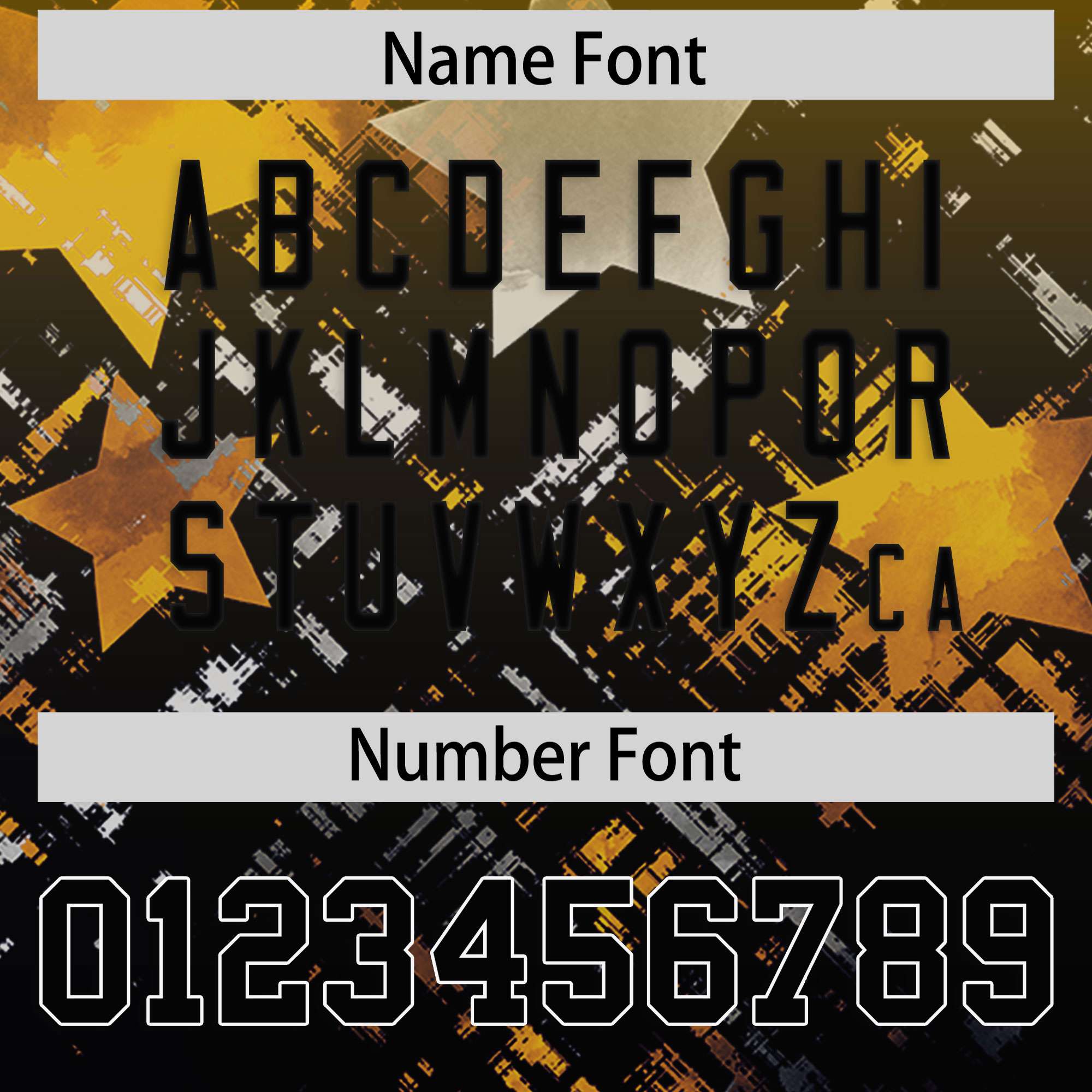 Custom Yellow Black Personalized Star Gradient Flag Football Jersey