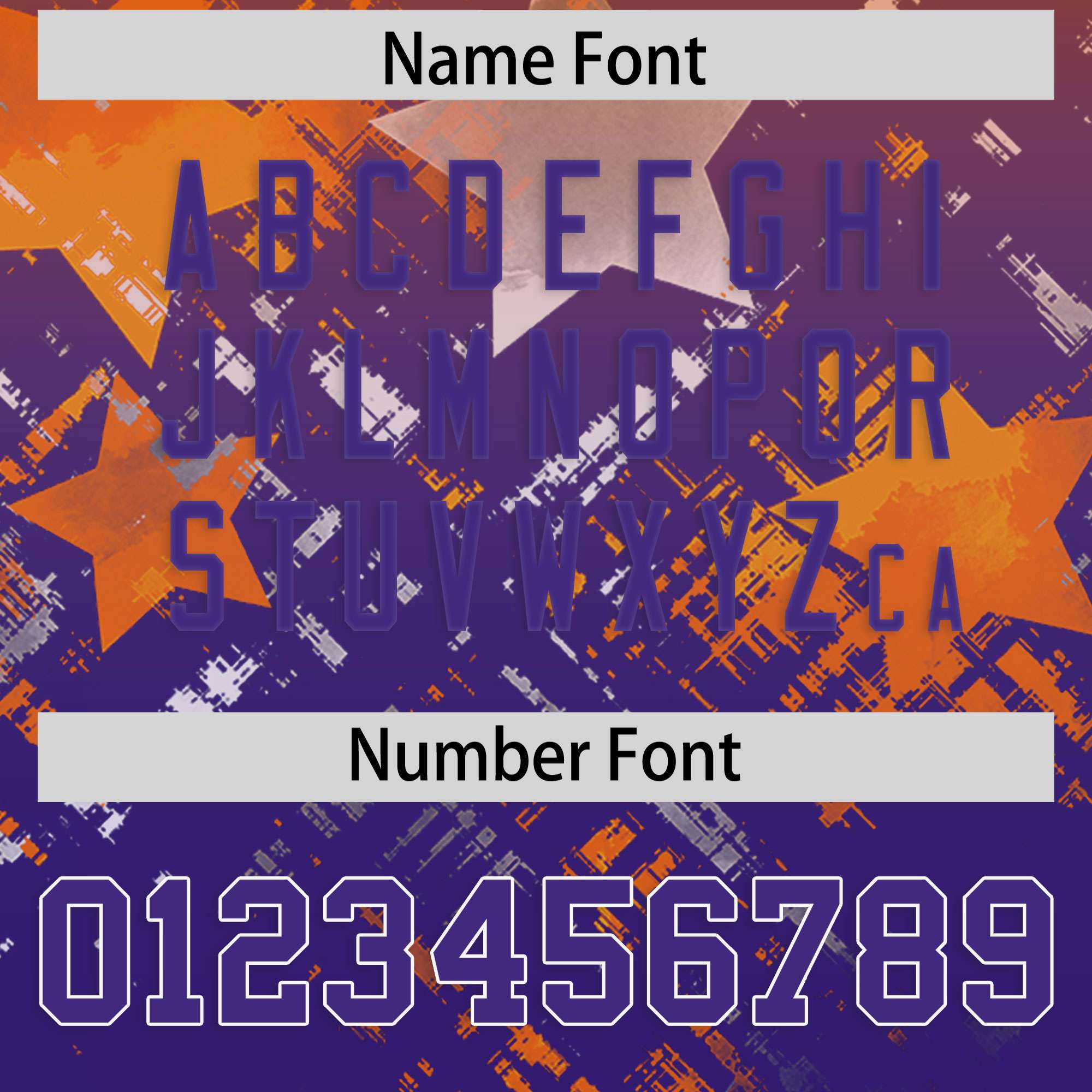 Custom Orange Purple Personalized Star Gradient Flag Football Jersey